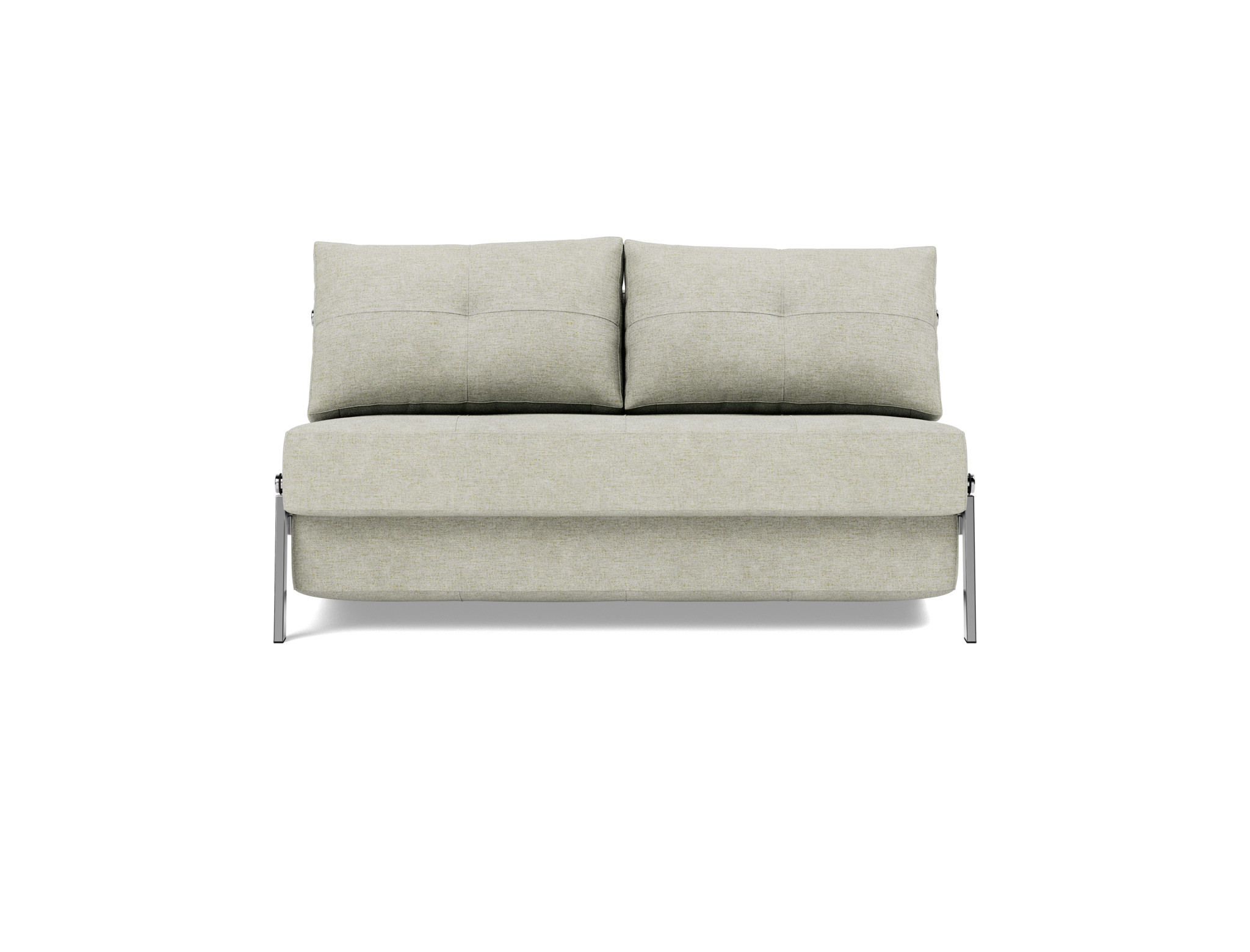 Schlafsofa Cubed 140 Flachgewebe Avella 280-Sand Beine Chrom