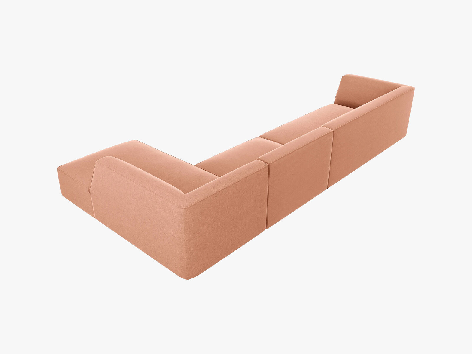 Micadoni Ecksofa Ruby 5-Sitzer Rechts Samt Salvador Rosa