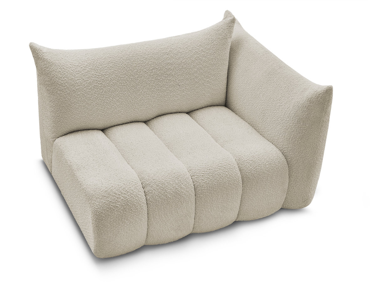 Bobochic Azra Sofamodul 2-Sitzer 143 × 112 cm Bouclé-Stoff Beige Ecke rechts