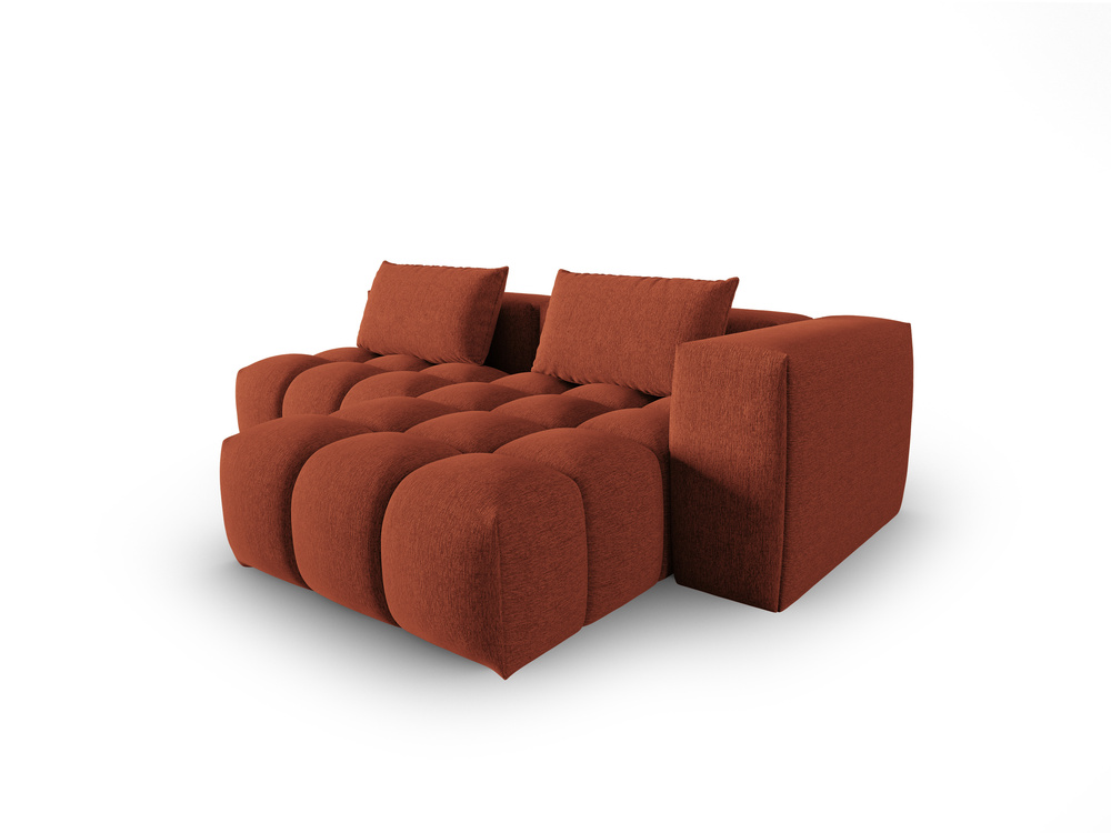 Cosmopolitan Design Ecksofa Verona 3-Sitzer offen Strukturierter Stoff Sorella Koralle Rechts