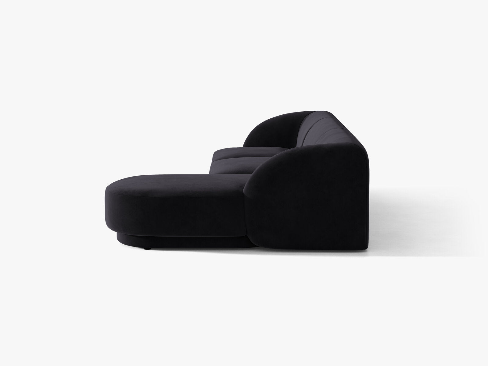 Micadoni Ecksofa Miley 4-Sitzer Rechts Samt Venus Schwarz