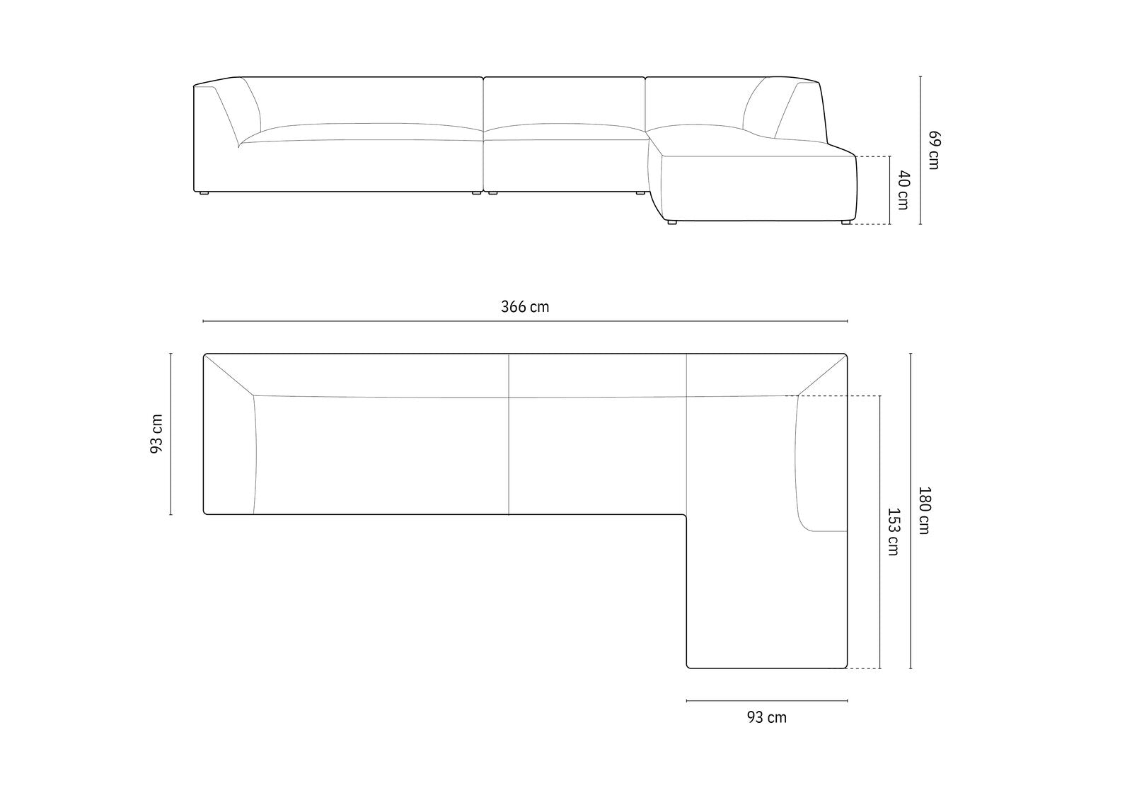Micadoni Ecksofa Ruby 5-Sitzer Rechts Kord Scala Hellgrau