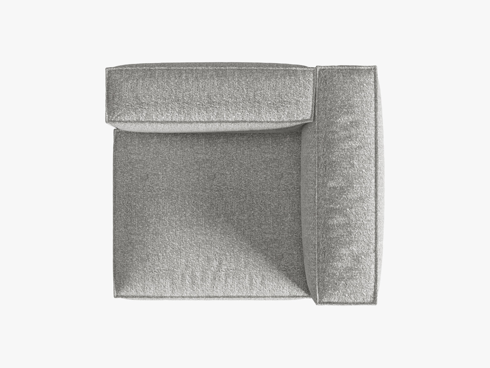 Micadoni Eckmodul Groß Nuria 1-Sitzer Boucle Monet Silber Rechts