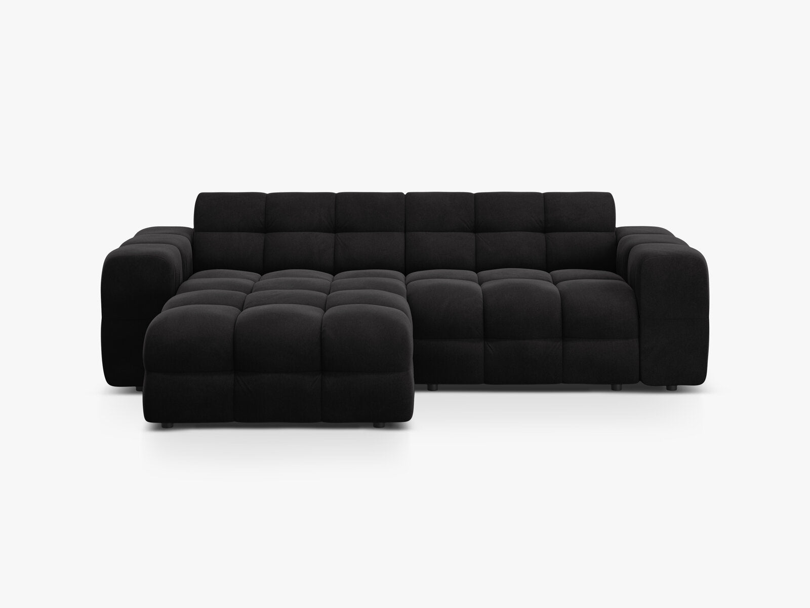 Micadoni Ecksofa Kendal 4-Sitzer Links Samt Magic Velvet Schwarz