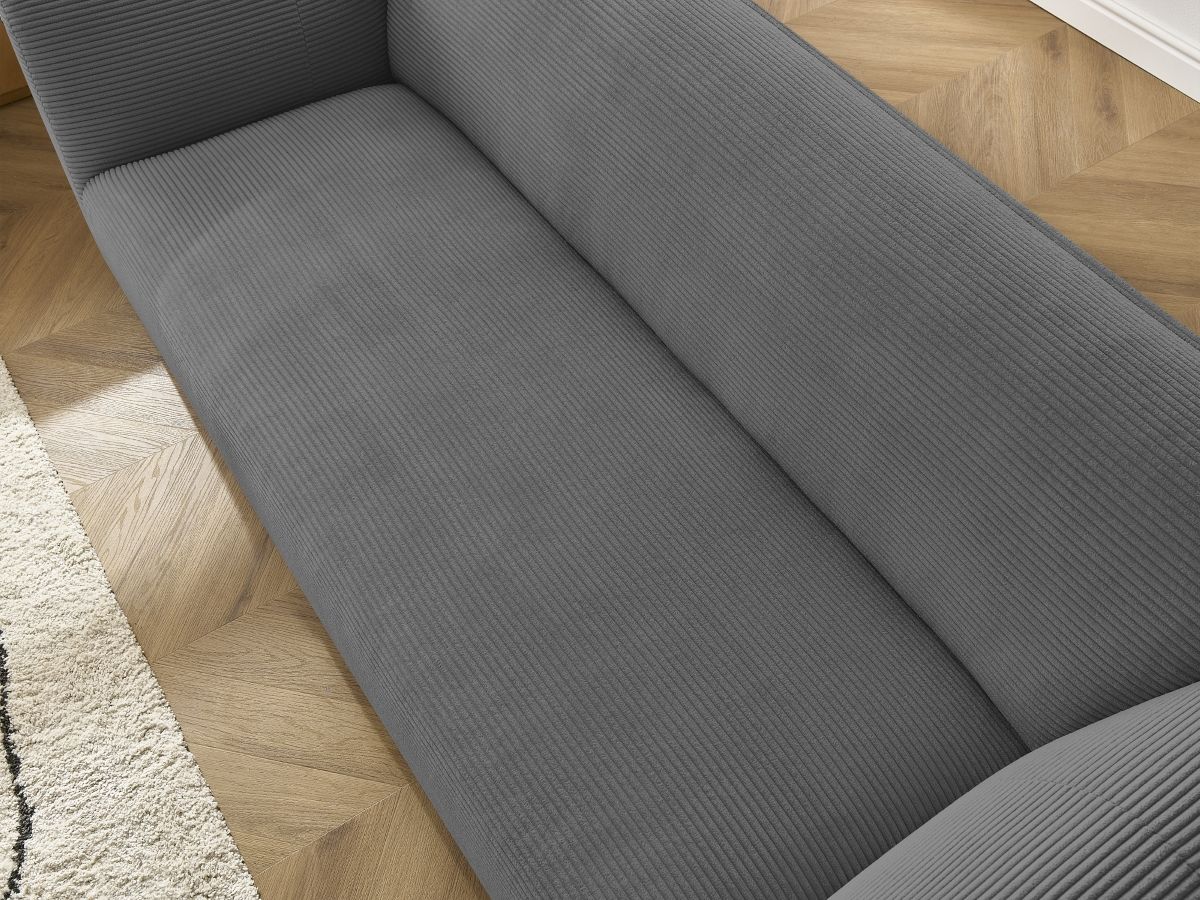 Bobochic Giorgia Sofa 3-Sitzer Cordsamt Dunkelgrau