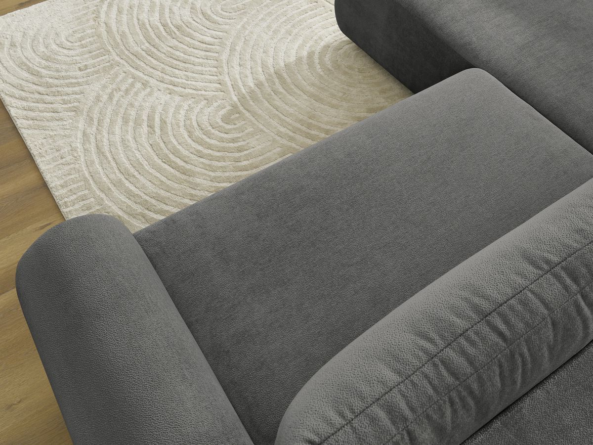 Bobochic Lucien Ecksofa mit Schlaffunktion und Bettkasten 296 × 198 cm Stoff Dunkelgrau Ecke links