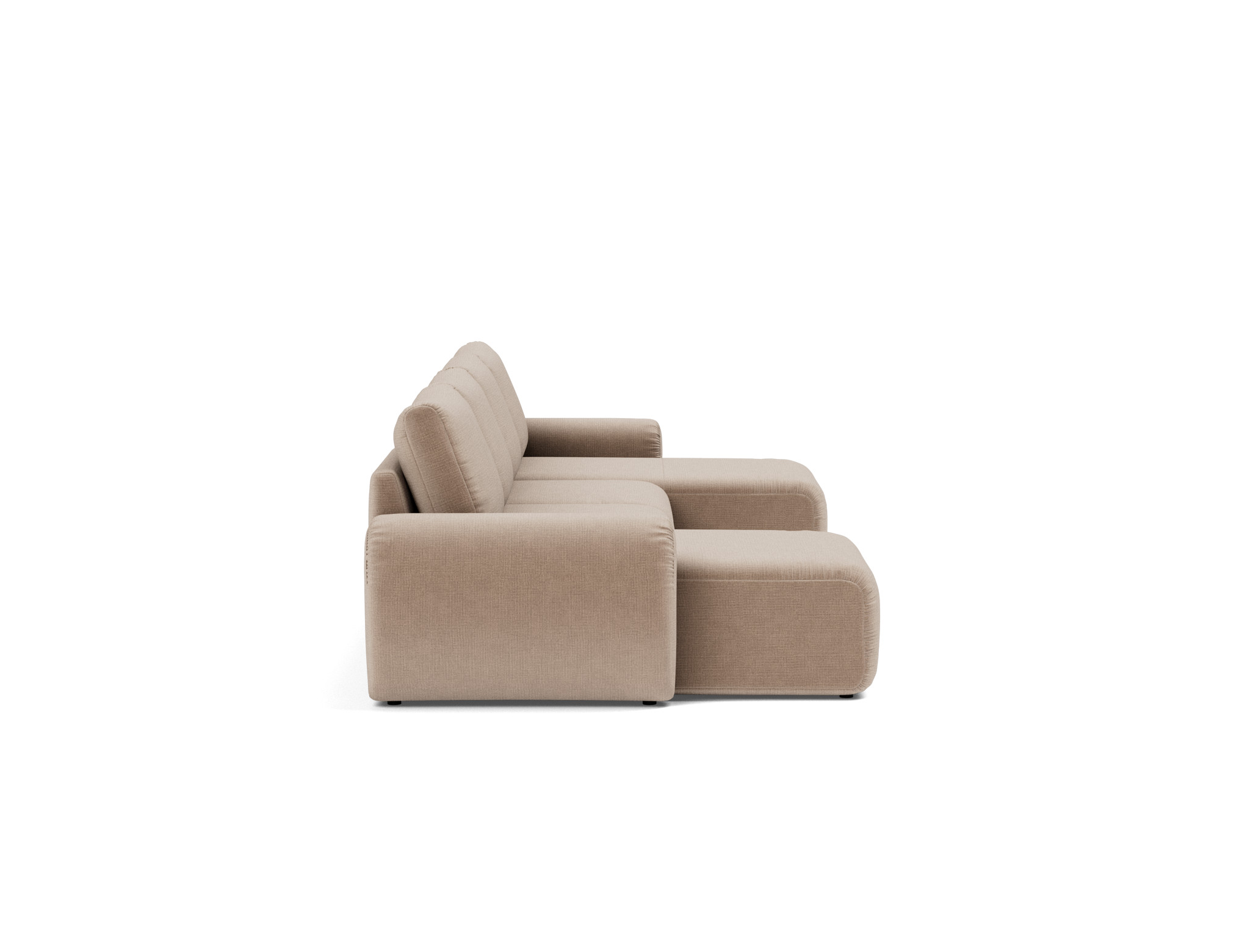 Schlafsofa Norum U-Form mit Curve-Armlehnen Chenille Esina 417-Mocha