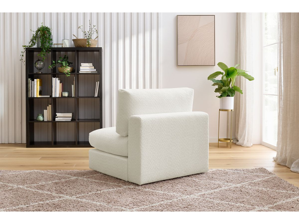 Bobochic Paris Sofamodul 1-Sitzer Bouclé-Stoff Weiß