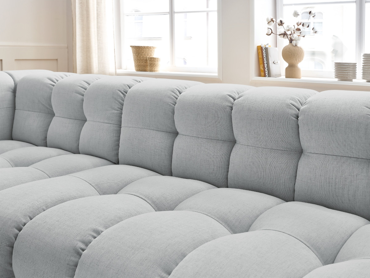 Bobochic Cloud Ecksofa 288 × 184 cm Stoff Hellgrau Ecke links