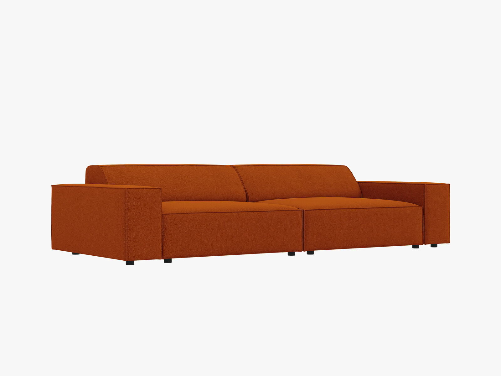 Micadoni Sofa Jodie 4-Sitzer Strukturierter Stoff Megan Terrakotta