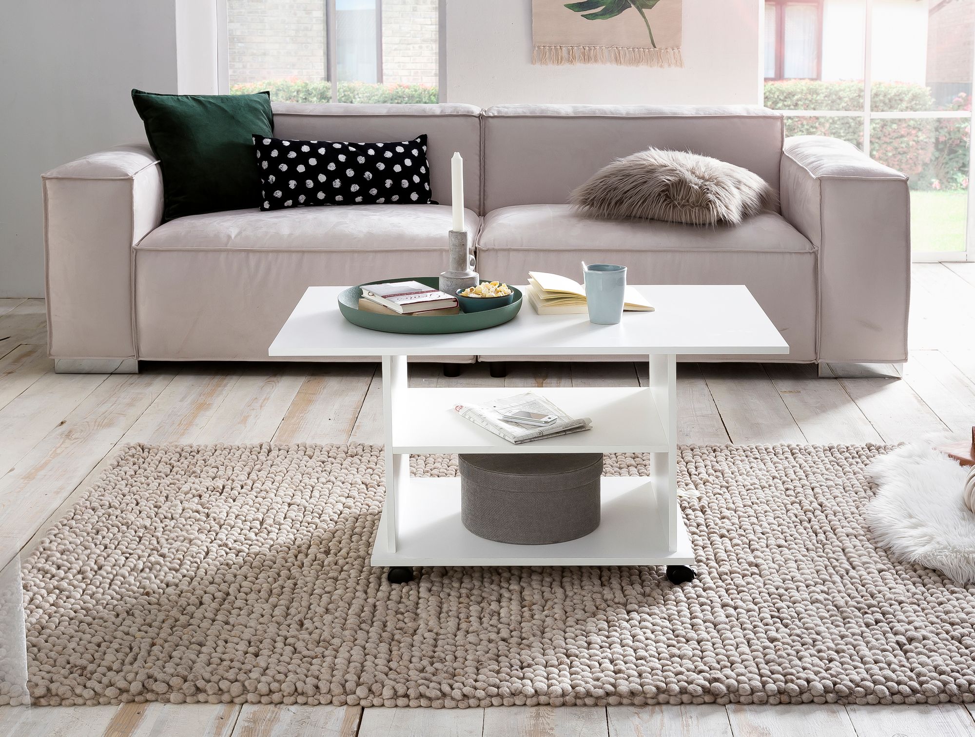 Couchtisch Fjaera Weiß 95 × 54,5 × 51 cm