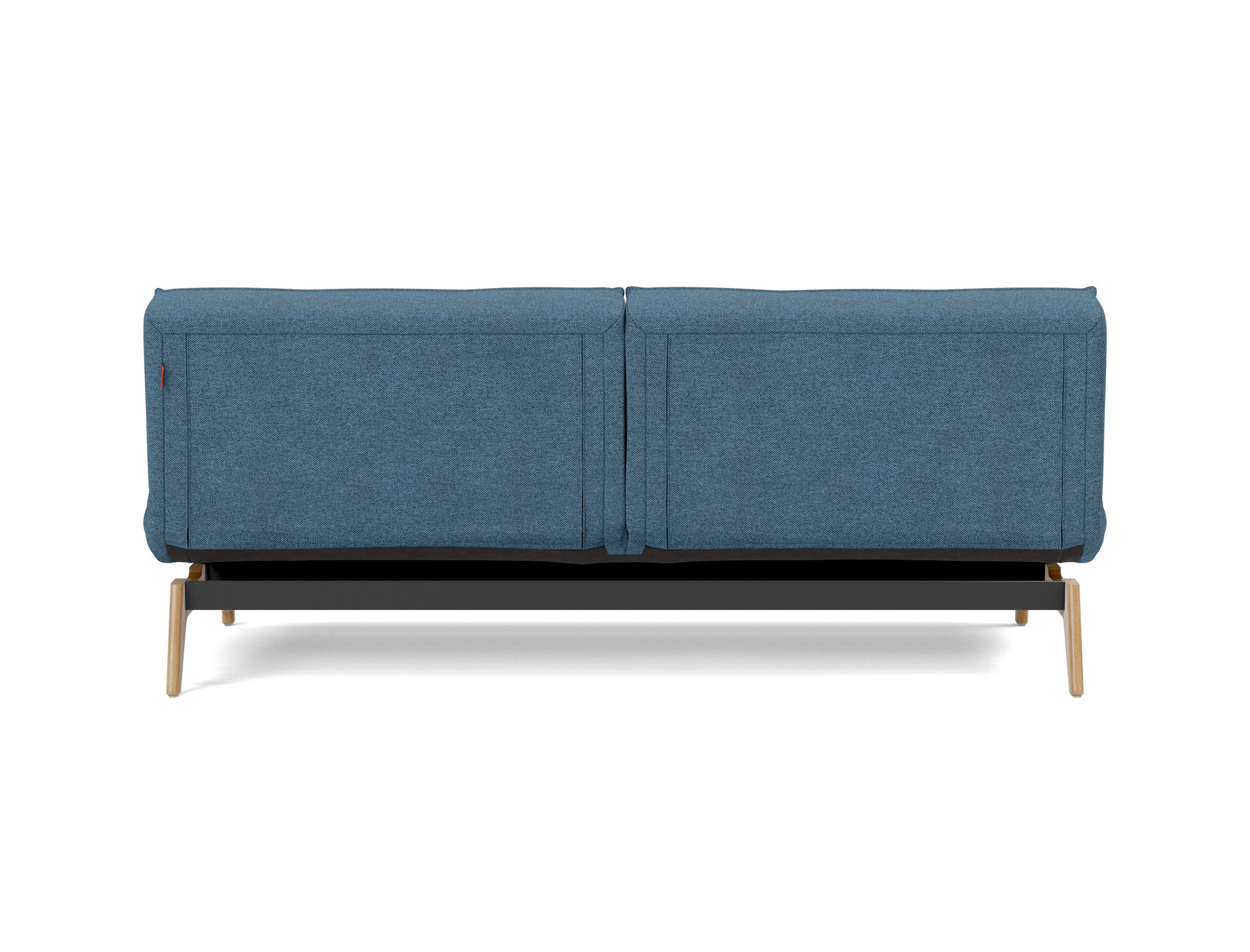 Schlafsofa Splitback Strukturierter Stoff Weda 302-Weda-Blue Beine Eiche