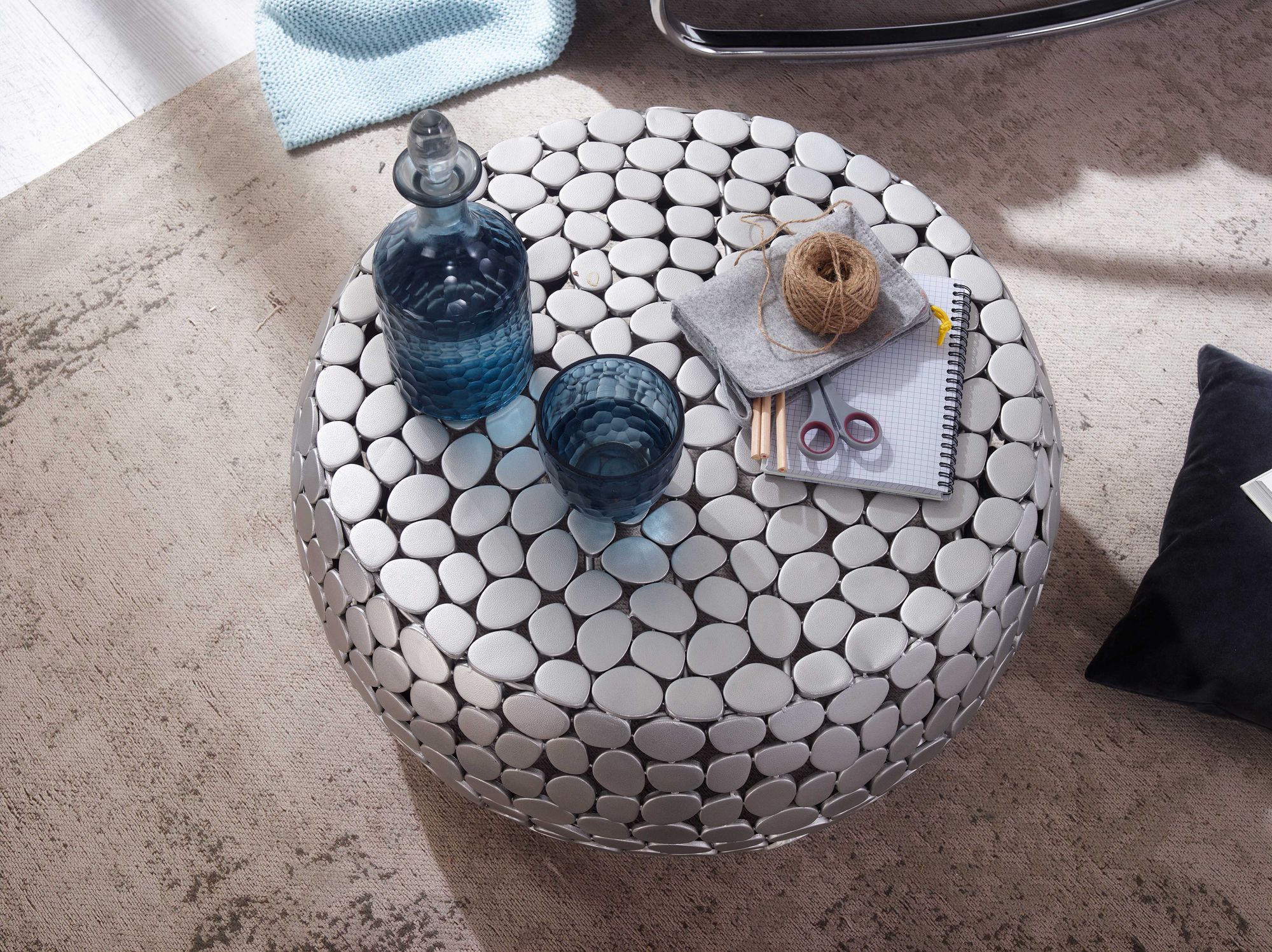Couchtisch Brekke Silber Ø 66 × H 32 cm