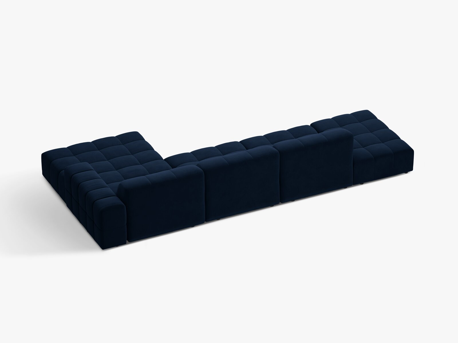 Micadoni Ecksofa Jennifer 5-Sitzer Rechts Samt Bluvel Königsblau