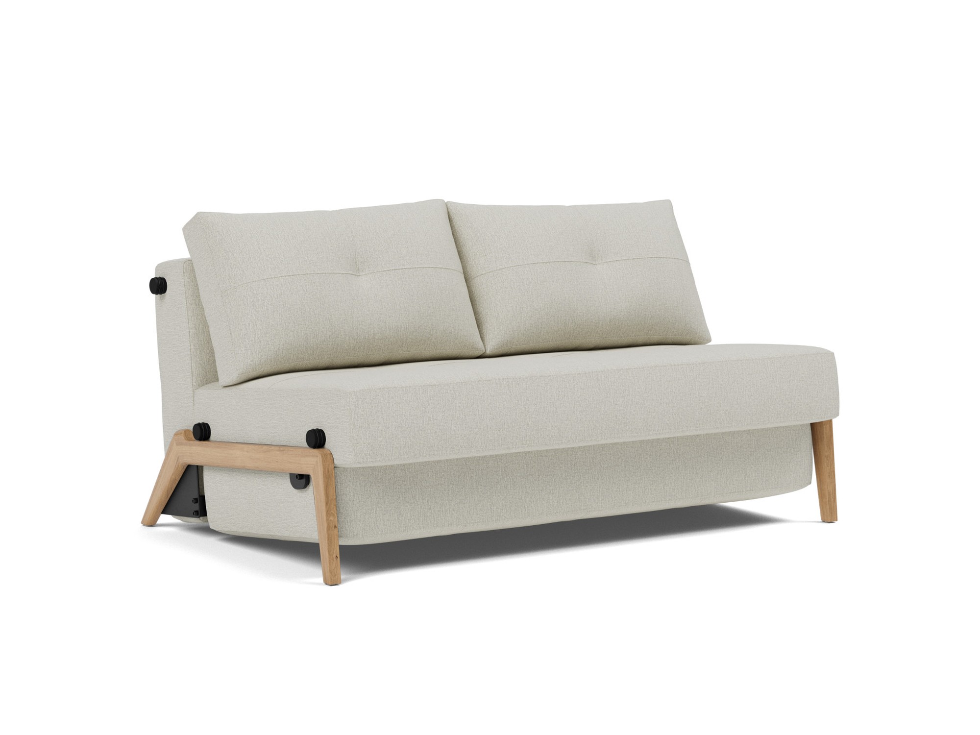 Schlafsofa Cubed 140 Flachgewebe Mixed Dance 527-Natural Beine Eiche