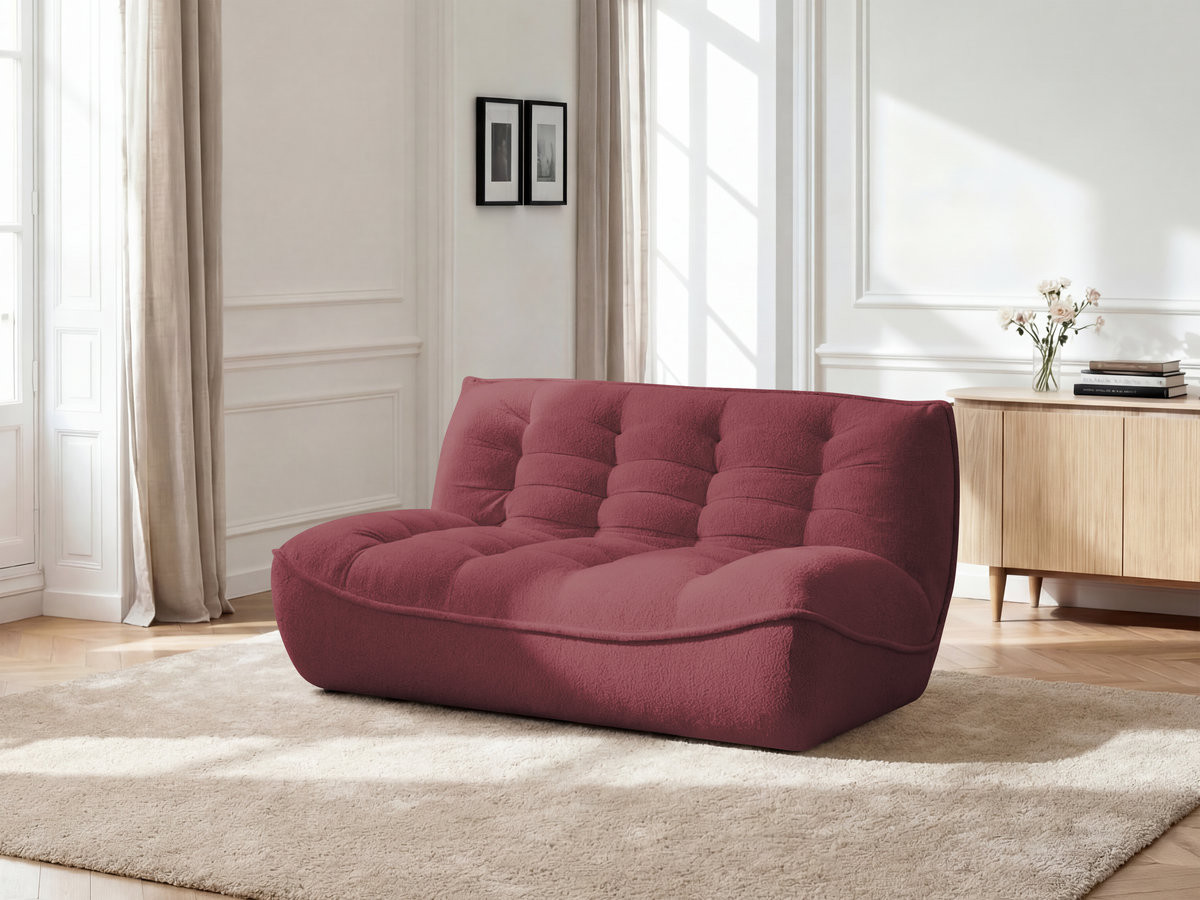 Bobochic Serena Sofamodul 2-Sitzer Melange-Stoff Rot