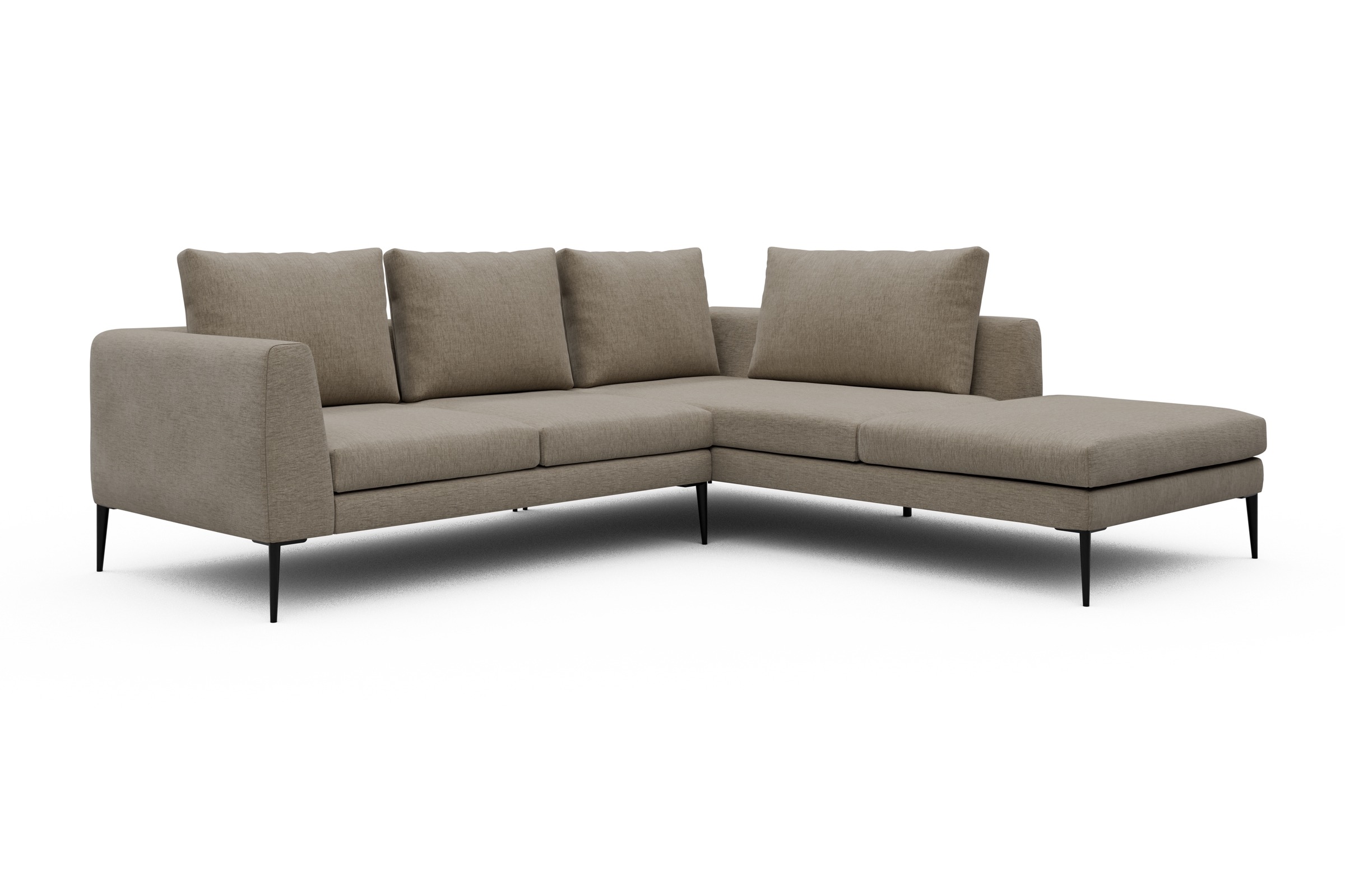 Ecksofa Paul Relax-Ecke rechts mit 2-Sitzer Smooth-Beige