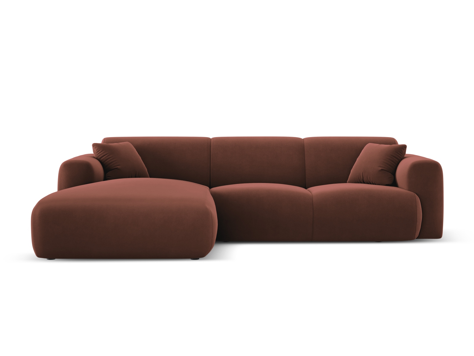 Cosmopolitan Design Ecksofa Nolio 4-Sitzer Samt Casino Cuoio Links