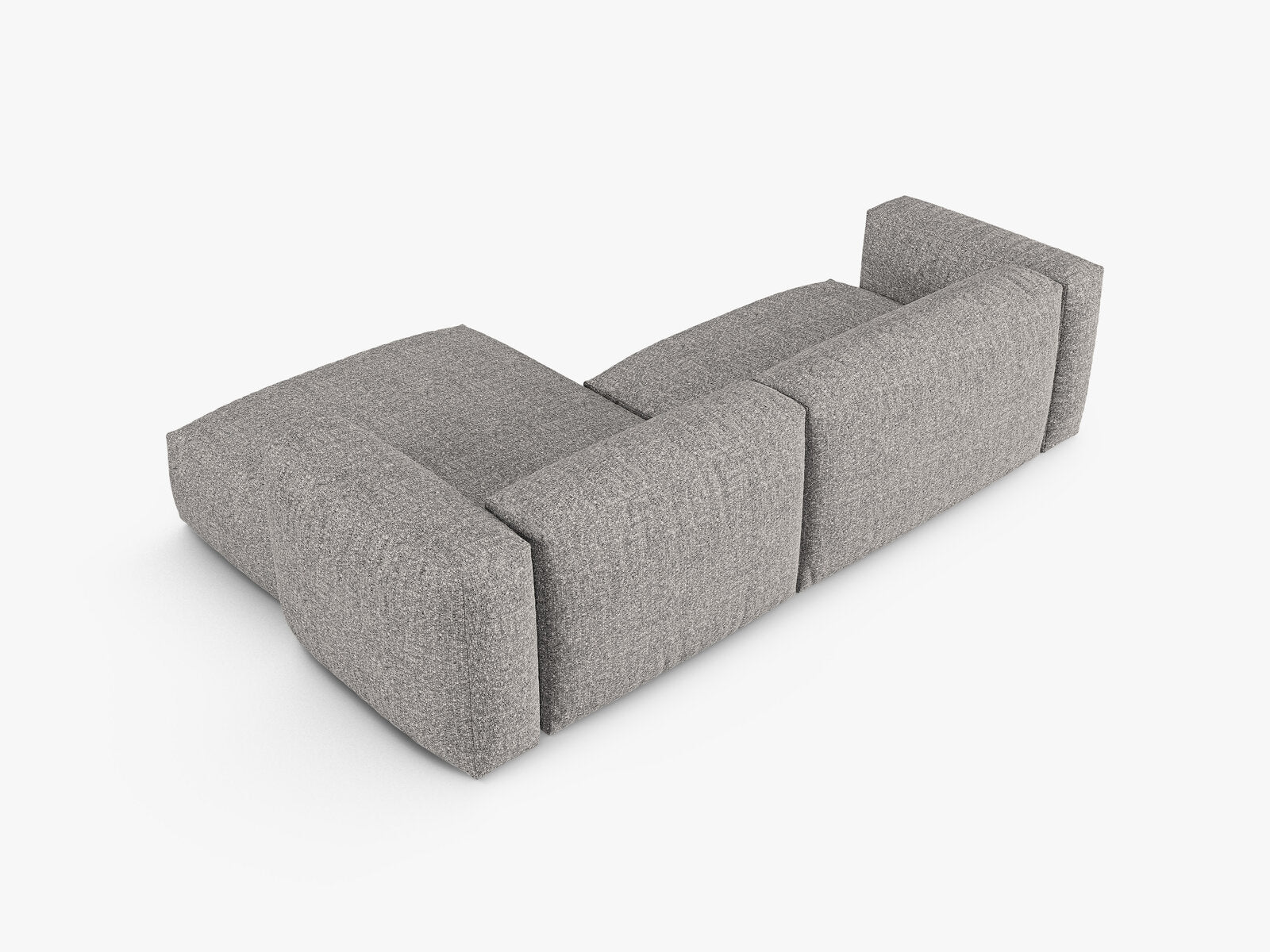 Micadoni Ecksofa Martina 2-Sitzer 90cm Sitztiefe Rechts Boucle Monet Graphit