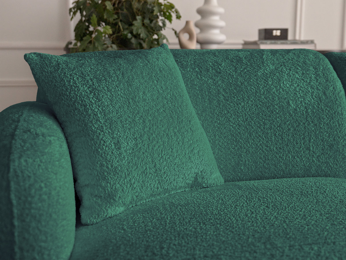 Bobochic Anda Ecksofa mit Pouf 292 × 163 cm Chenille Dunkelgrün Ecke links