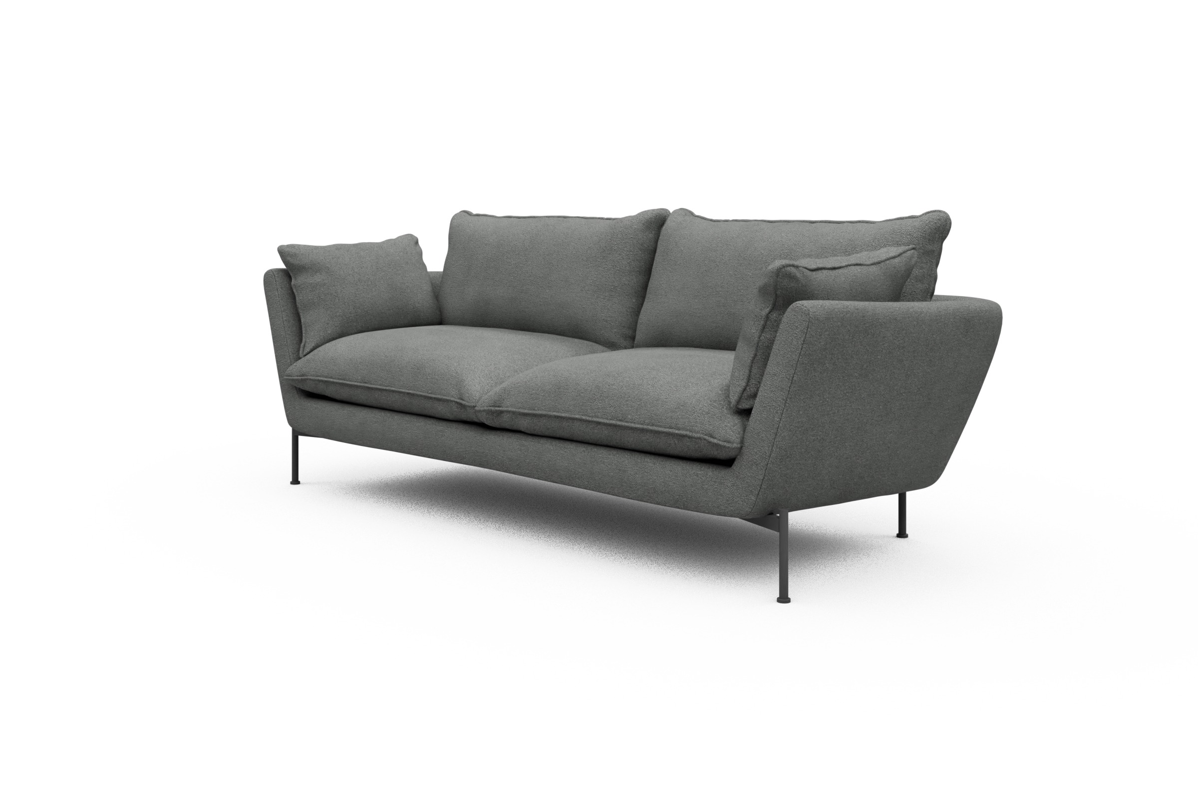 Sofa Anton PREMIUM 3-Sitzer Boucle-Ash-Grey