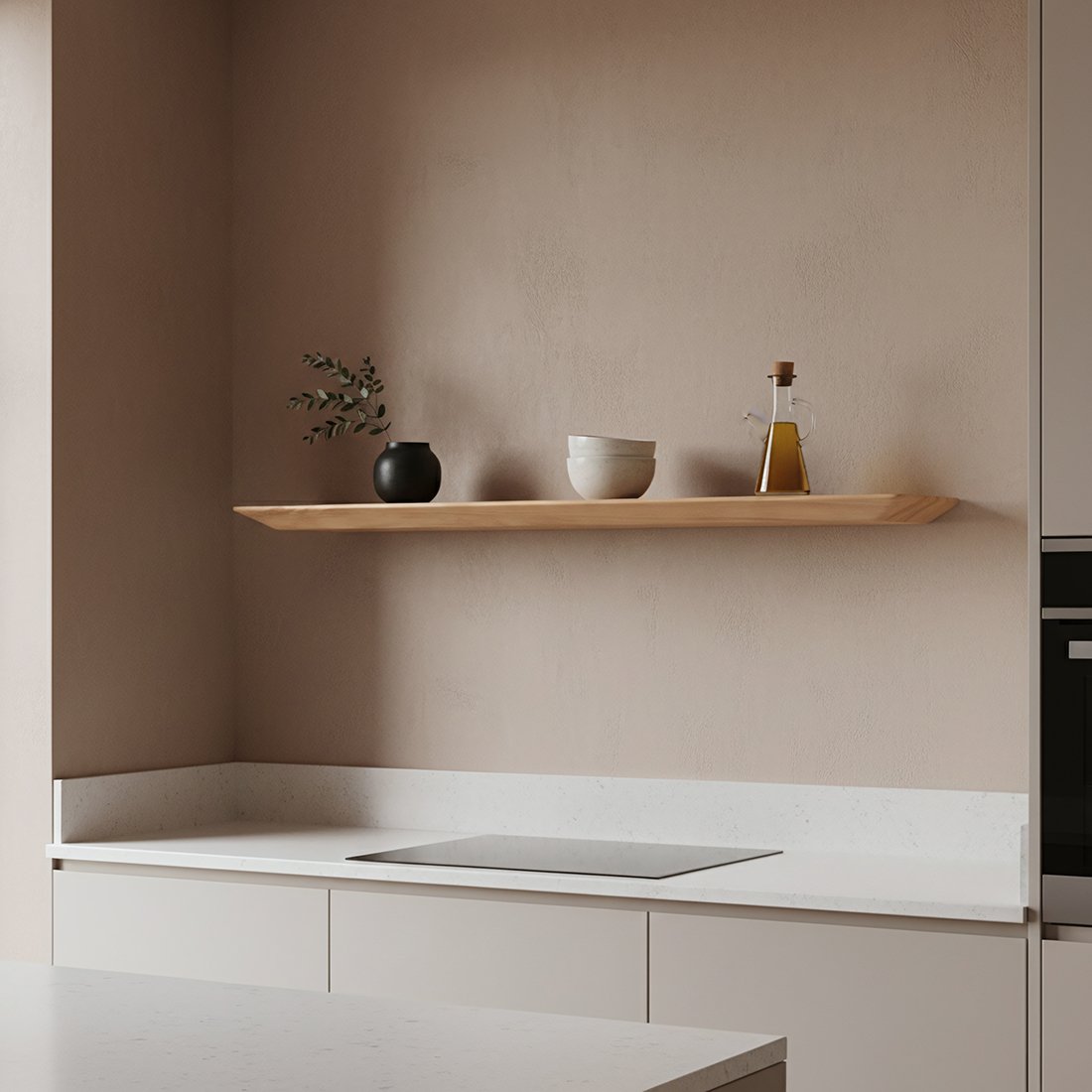 Raw Materials Craftsman Teakholz-Wandregal 90cm
