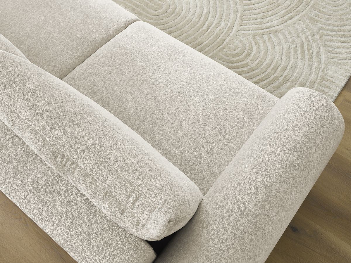 Bobochic Lucien Schlafsofa 3-Sitzer mit Bettkasten Stoff Beige