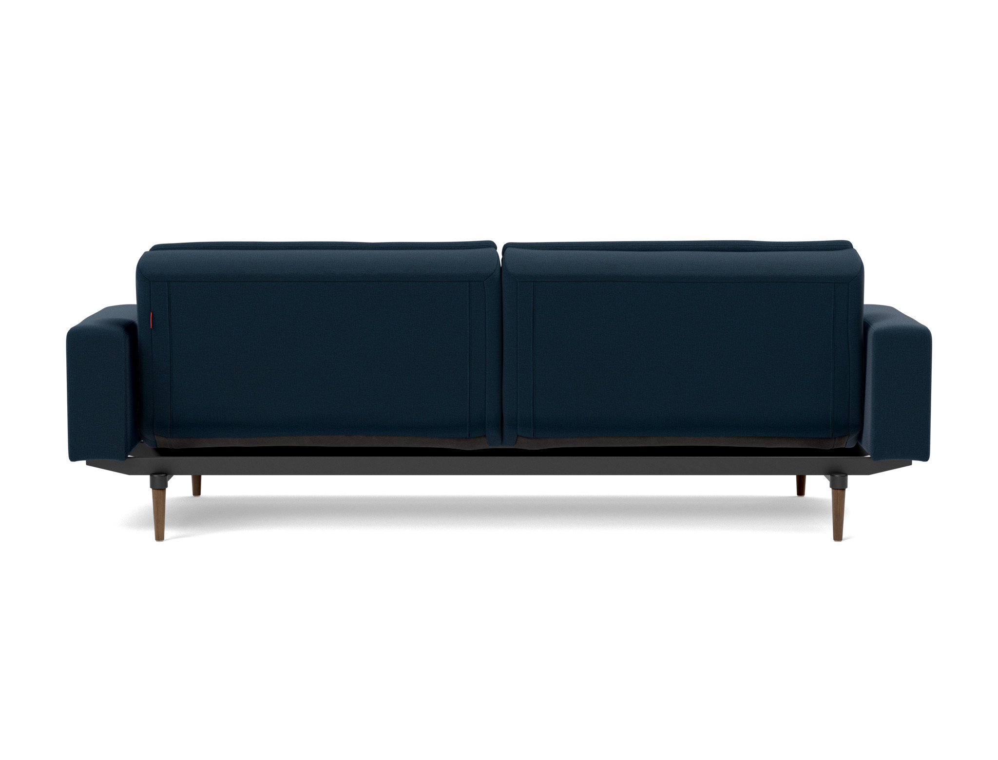 Schlafsofa Dublexo mit Armlehnen Flachgewebe Mixed Dance 528-Blue Beine Styletto Eiche dunkel