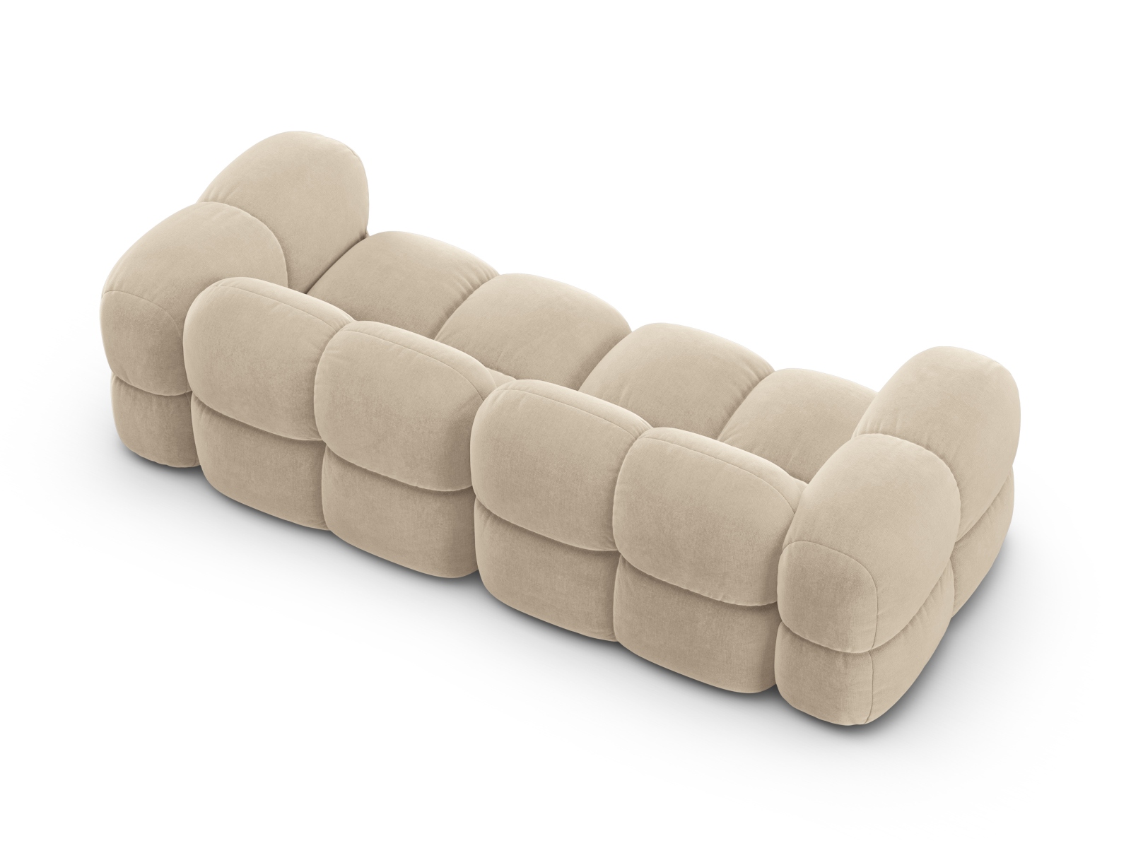 Cosmopolitan Design Sofa Loretto 4-Sitzer Samt Vogue Helles Beige