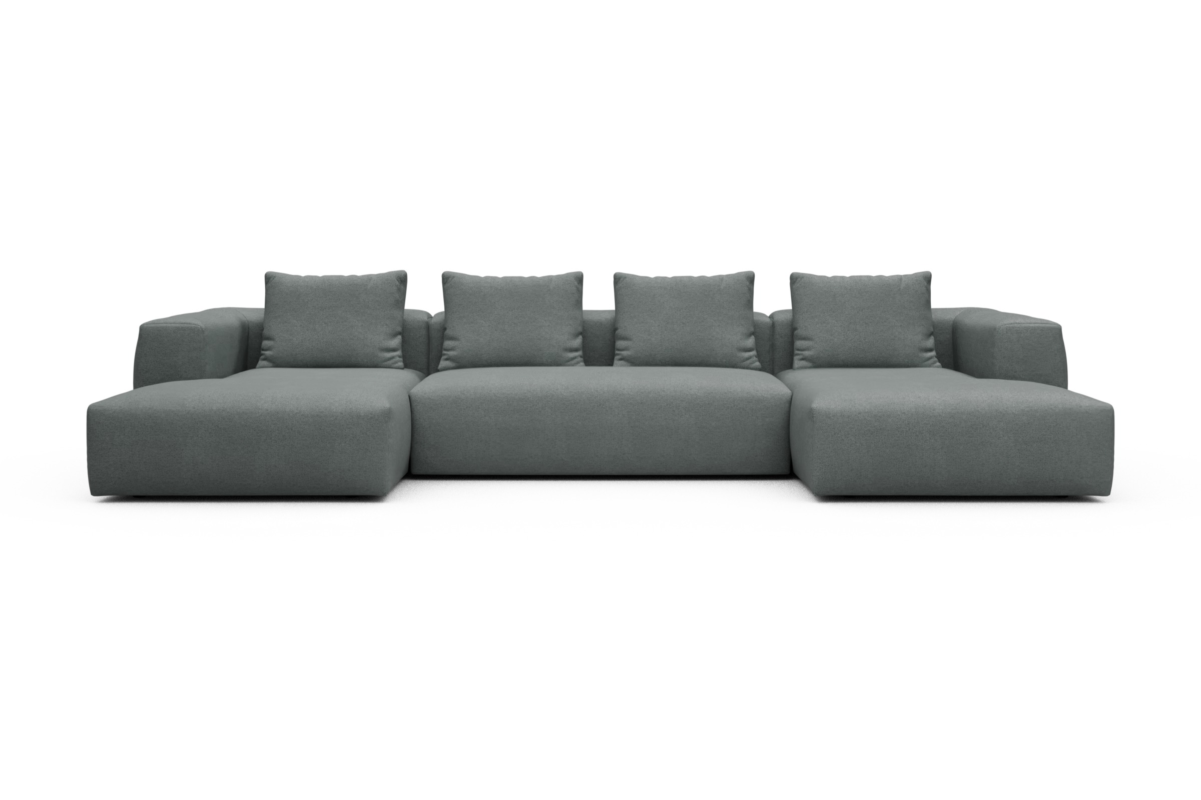 Skandi Home Wohnlandschaft Fred mit 2-Sitzer und Chaiselongue beidseitig Denari-Soft-Grey moebelfaktor