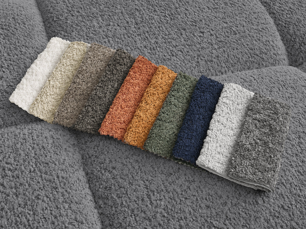 Bobochic Alya Ecksofa Bouclé-Stoff Dunkelgrau Ecke rechts