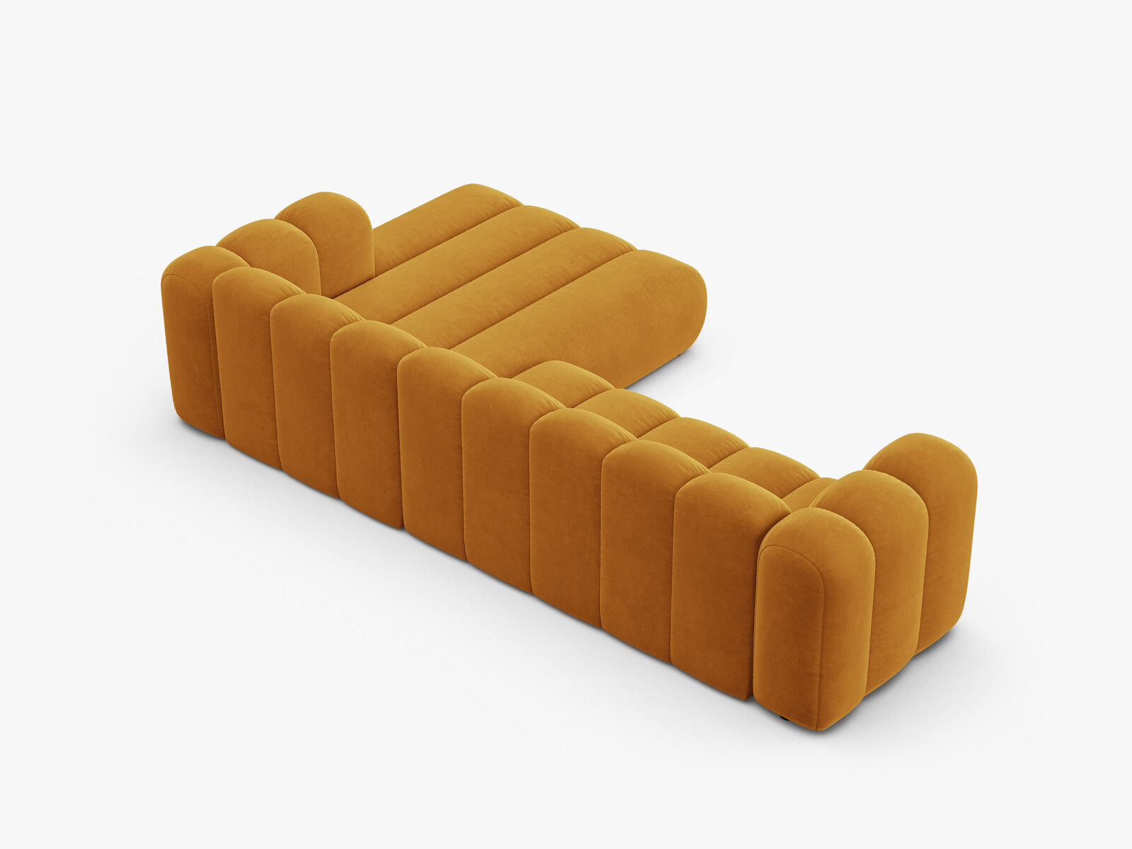 Micadoni Modulares Ecksofa Lupine 4-Sitzer Samt Venus Gelb Rechts