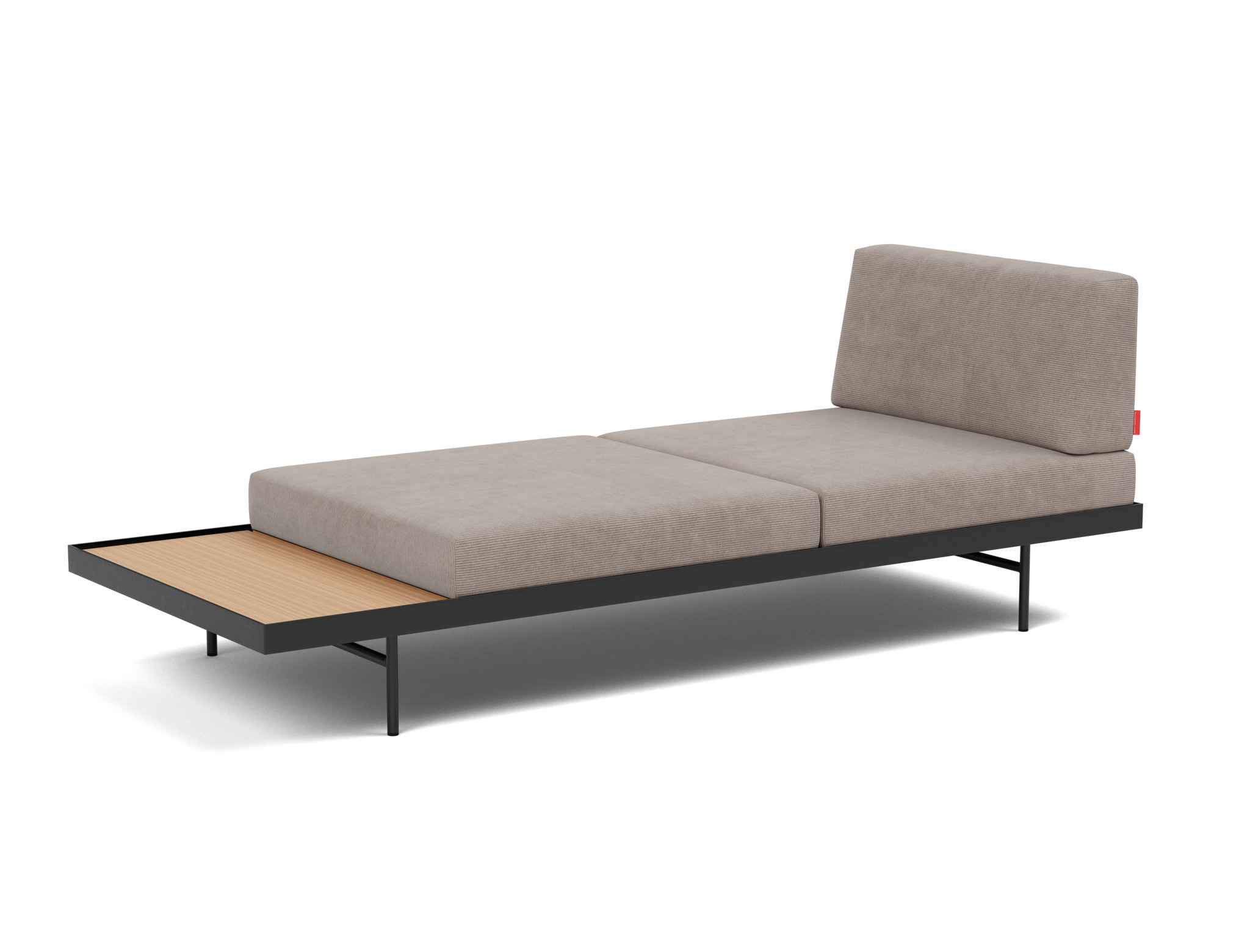 Tagesbett Puri Kord Cordufine 318-Beige Beine mit Eichentisch
