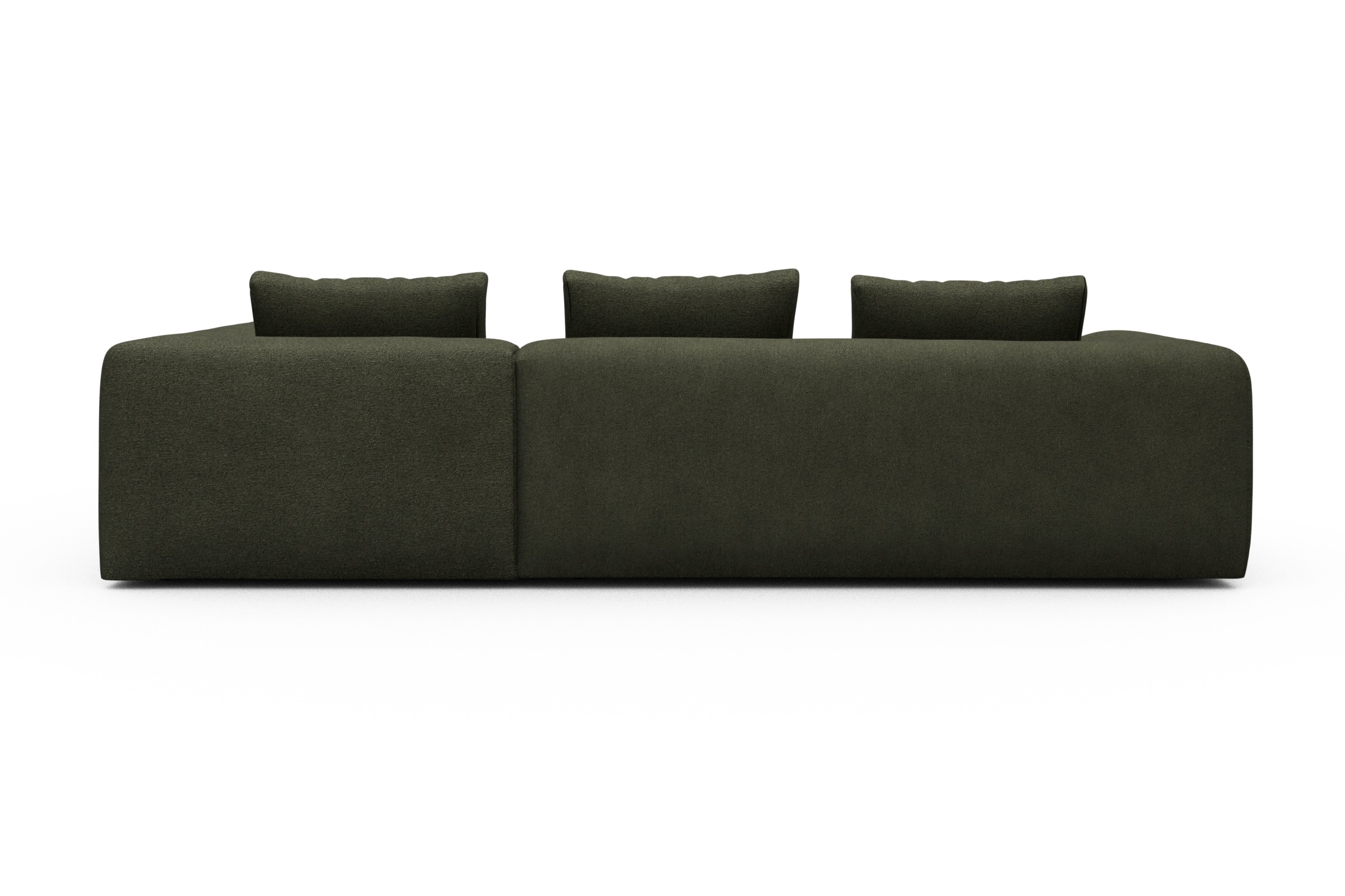 Ecksofa Fred Relax-Ecke rechts mit 2,5-Sitzer Boucle-Forest-Green