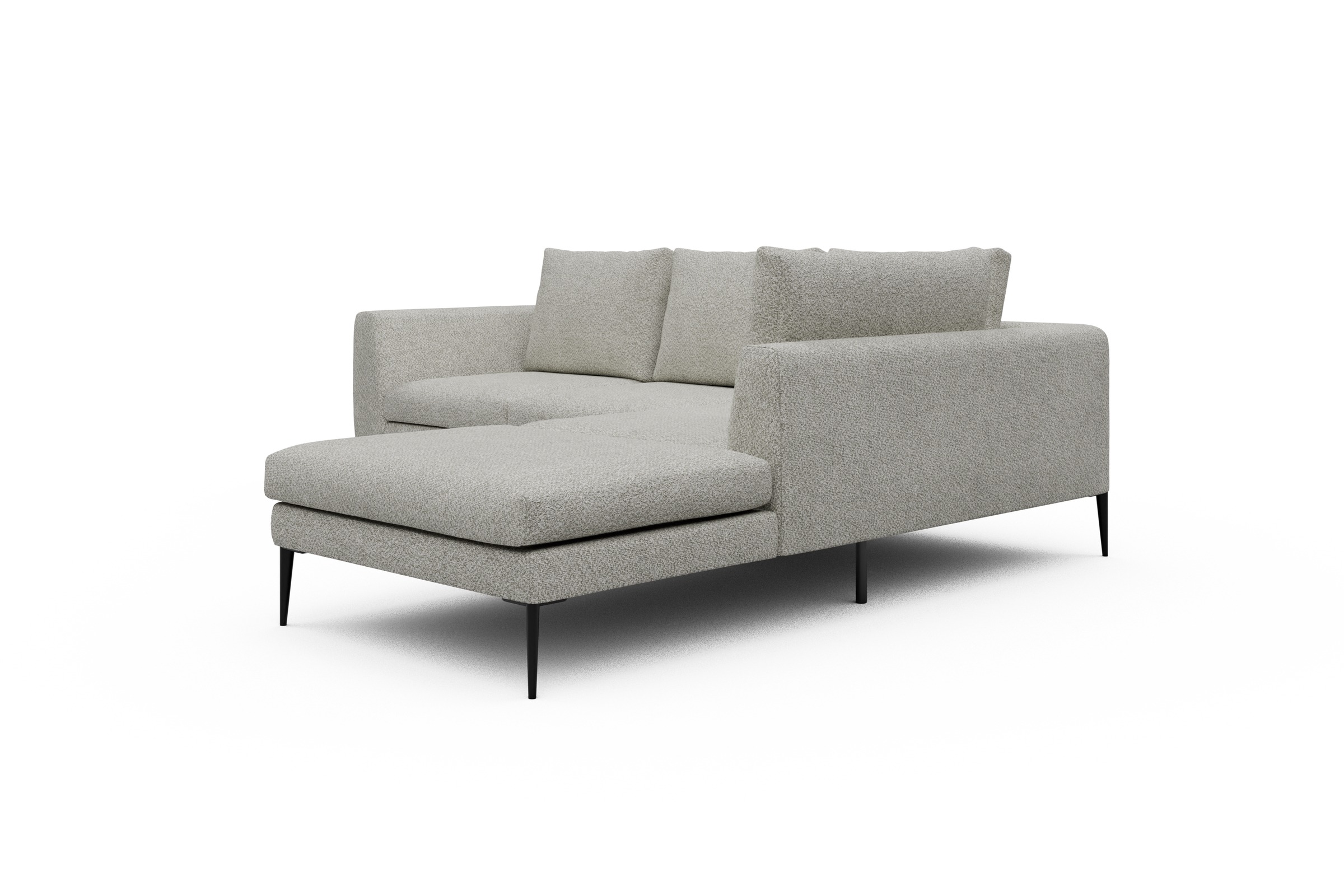 Ecksofa Paul Relax-Ecke rechts mit 2-Sitzer Vanora-Warm-Sand