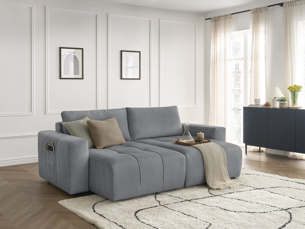 Bobochic Arsene Sofa 4-Sitzer Samt Dunkelgrau