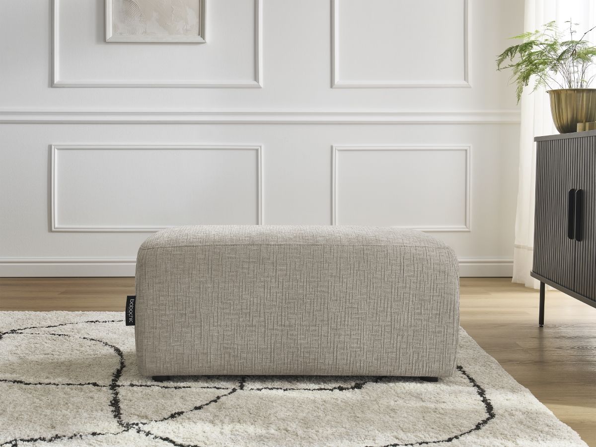 Bobochic Atilla Pouf Strukturstoff Beige