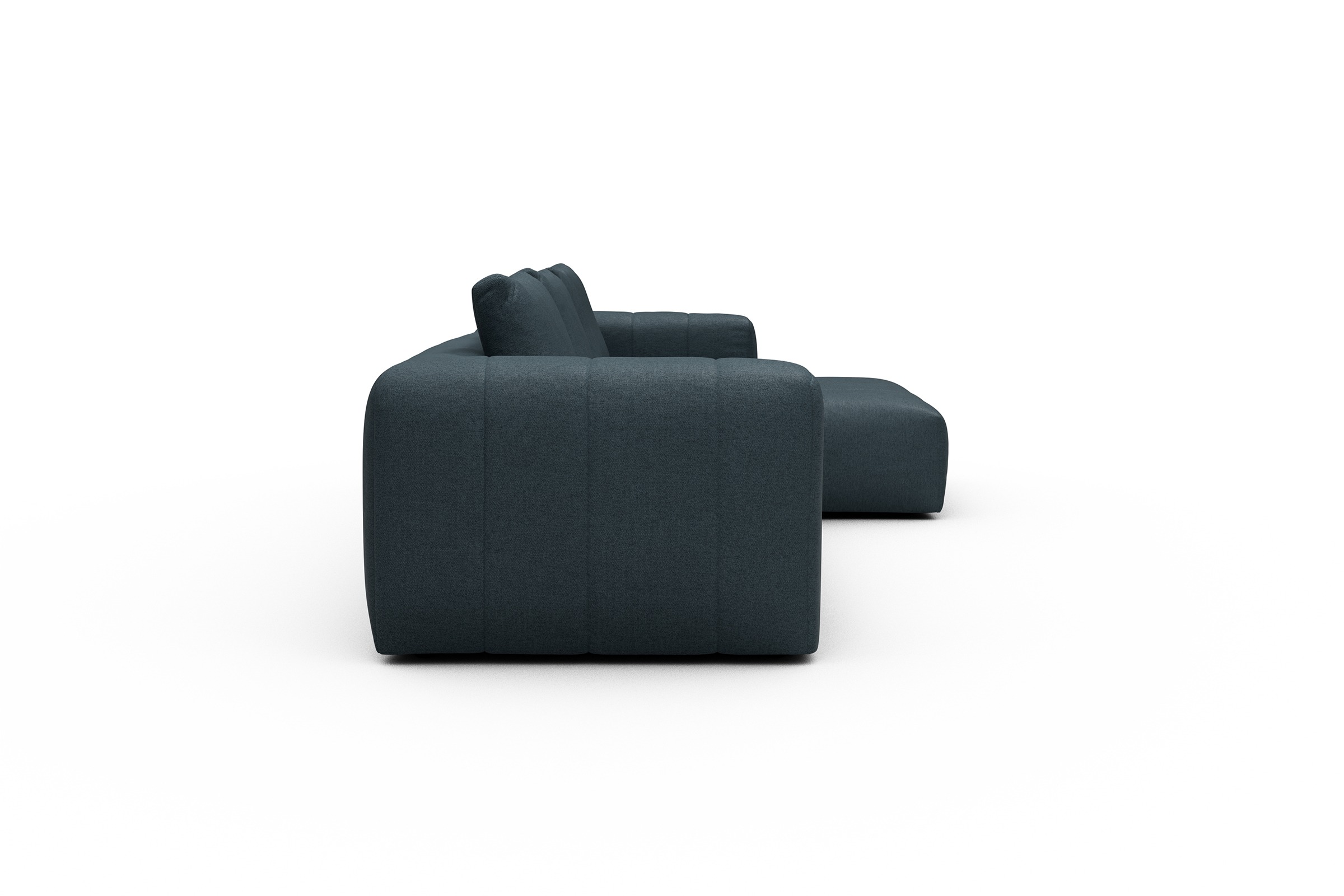 Ecksofa Hugo 2,5-Sitzer Armlehne links mit Chaiselongue Denari-Royal-Blue