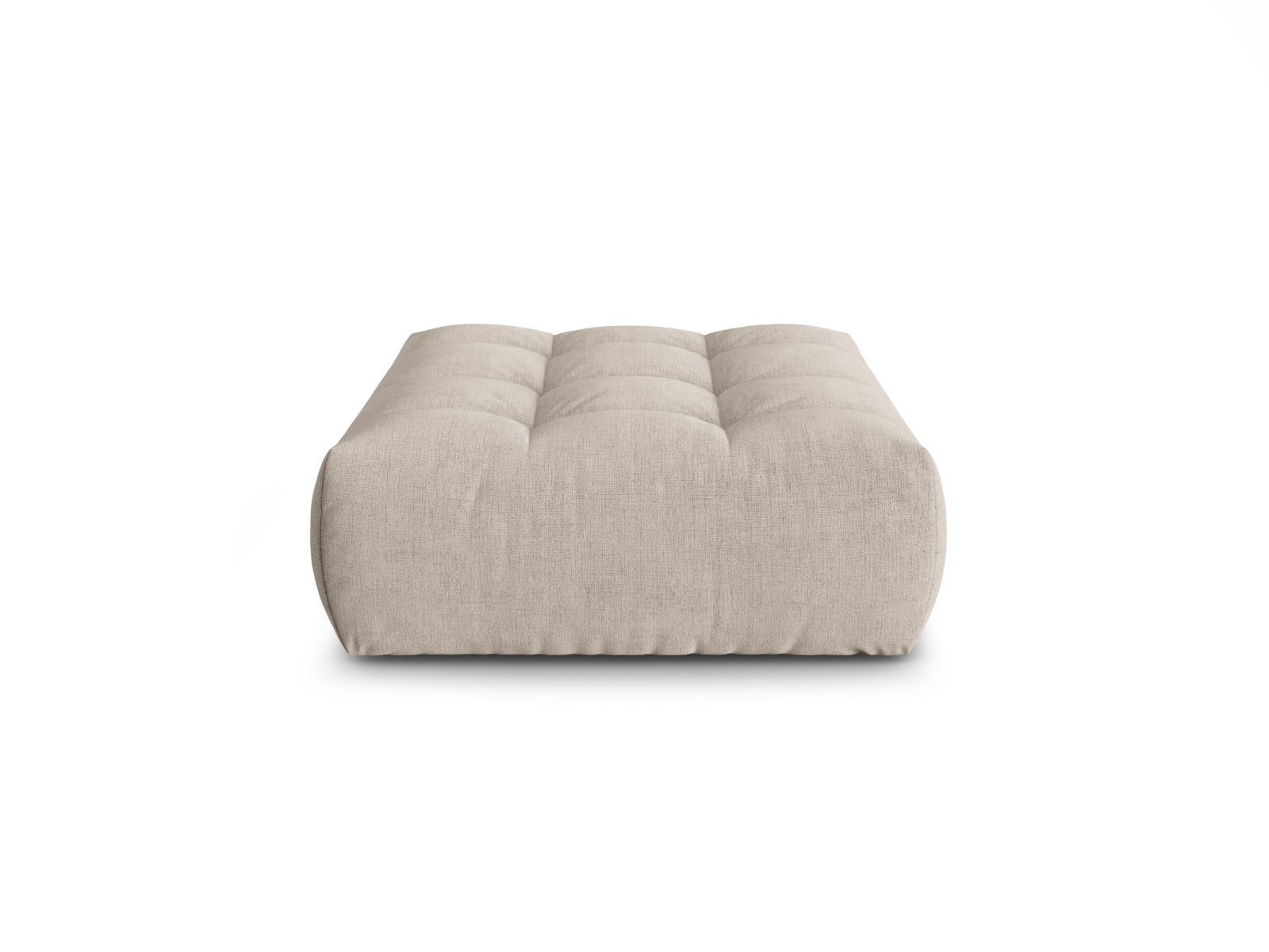 Micadoni Hocker Bloom 1-Sitzer Strukturierter Stoff Dunkelbeige