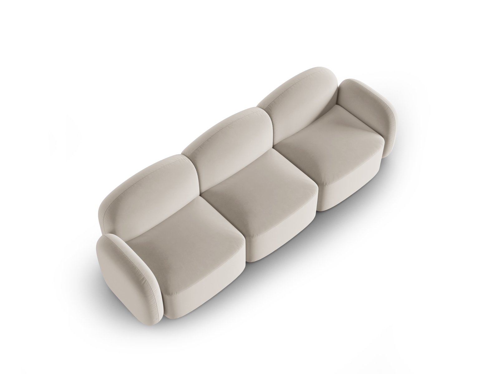 Micadoni Sofa Blair 3-Sitzer Samt Casino Hellbeige