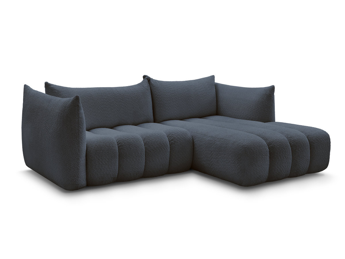 Bobochic Azra Ecksofa 262 × 178 cm Bouclé-Stoff Dunkelblau Ecke rechts