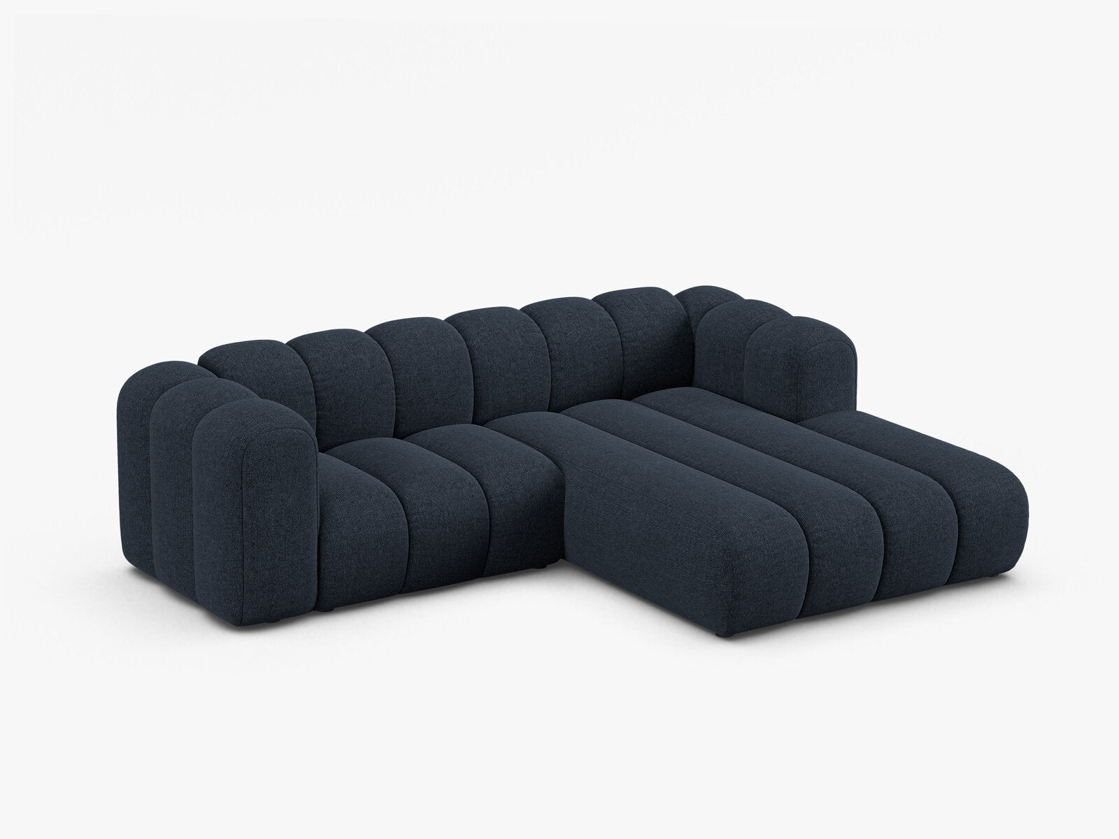 Micadoni Modulares Ecksofa Lupine 3-Sitzer Rechts Chenille Eden Marineblau
