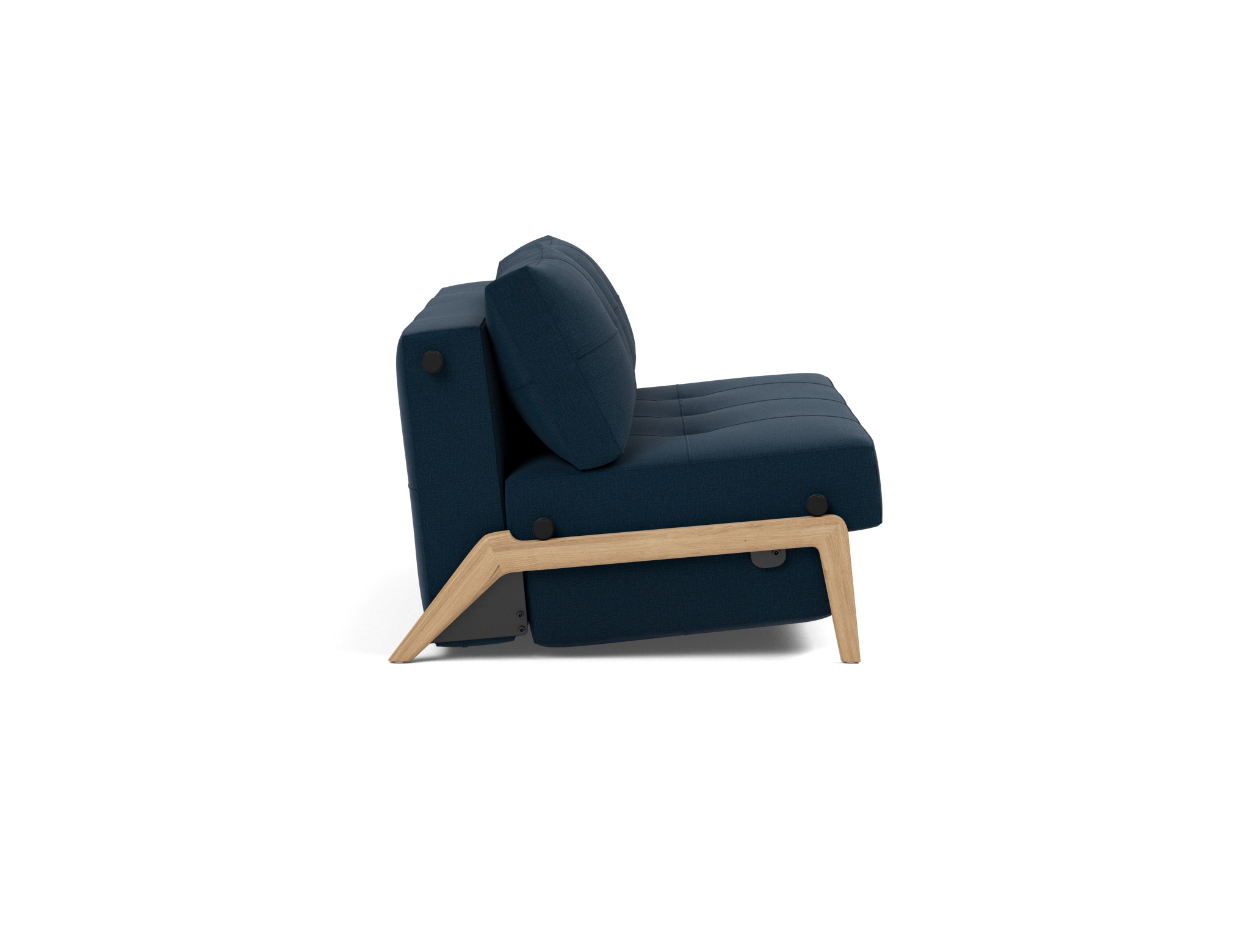 Schlafsofa Cubed 140 Flachgewebe Mixed Dance 528-Blue Beine Eiche
