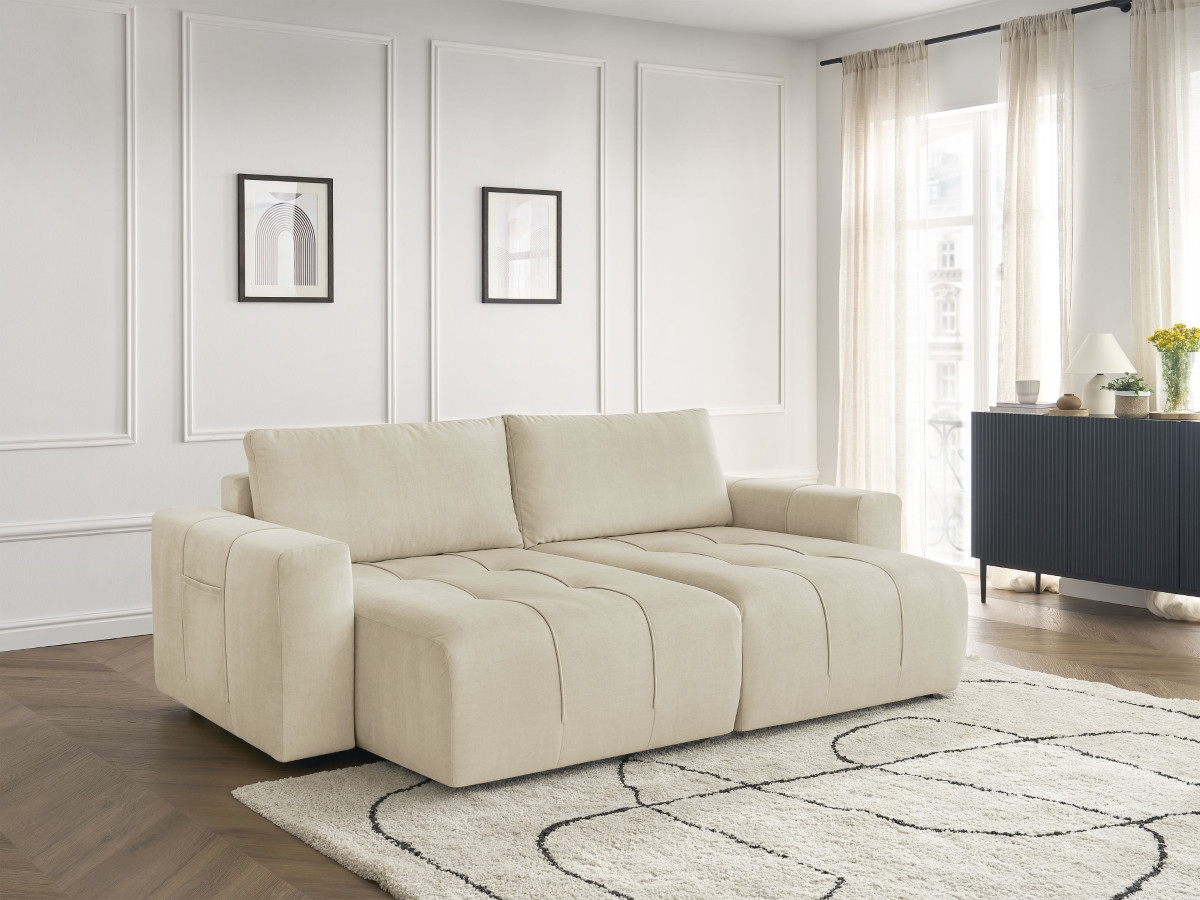 Bobochic Arsene Sofa 4-Sitzer Samt Beige