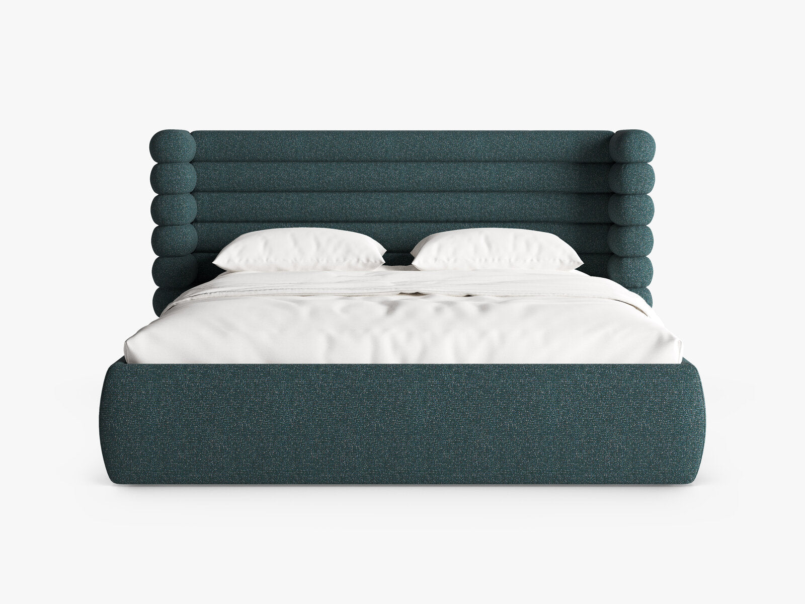Micadoni Stauraumbett mit Kopfteil Mount Strukturierter Stoff Puente Grün Blau Melange 160x200