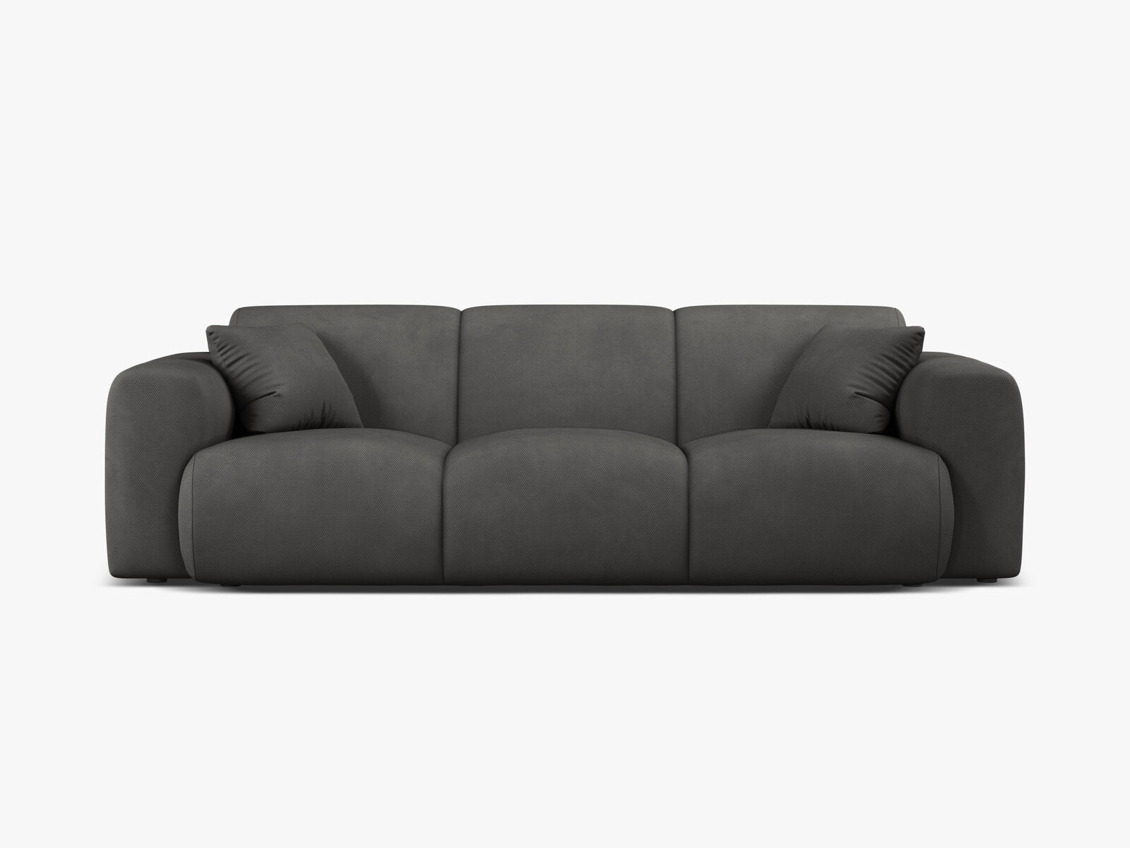Micadoni Sofa Molino 3-Sitzer Strukturierter Stoff Rebel Dunkelgrau