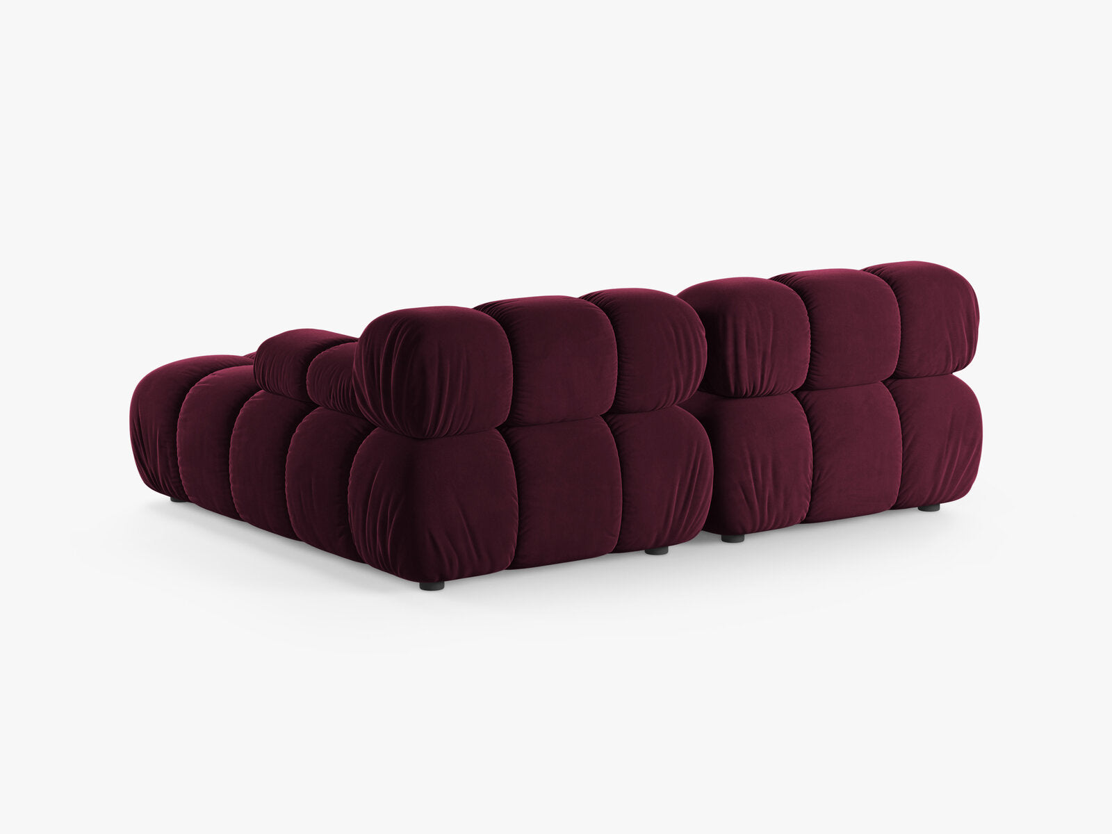 Micadoni Modulares Ecksofa Bellis 3-Sitzer Rechts Samt Venus Burgunder