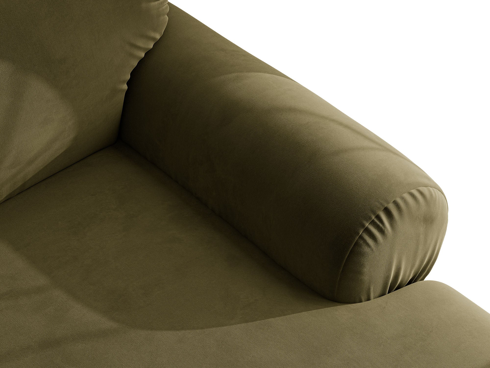 Micadoni Ophelia Symmetrisches Ecksofa Samt Salvador Grün
