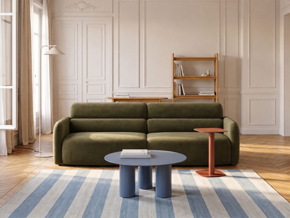 Cosmopolitan Design Sofa Malmo 3-Sitzer Samt Bluvel Grün