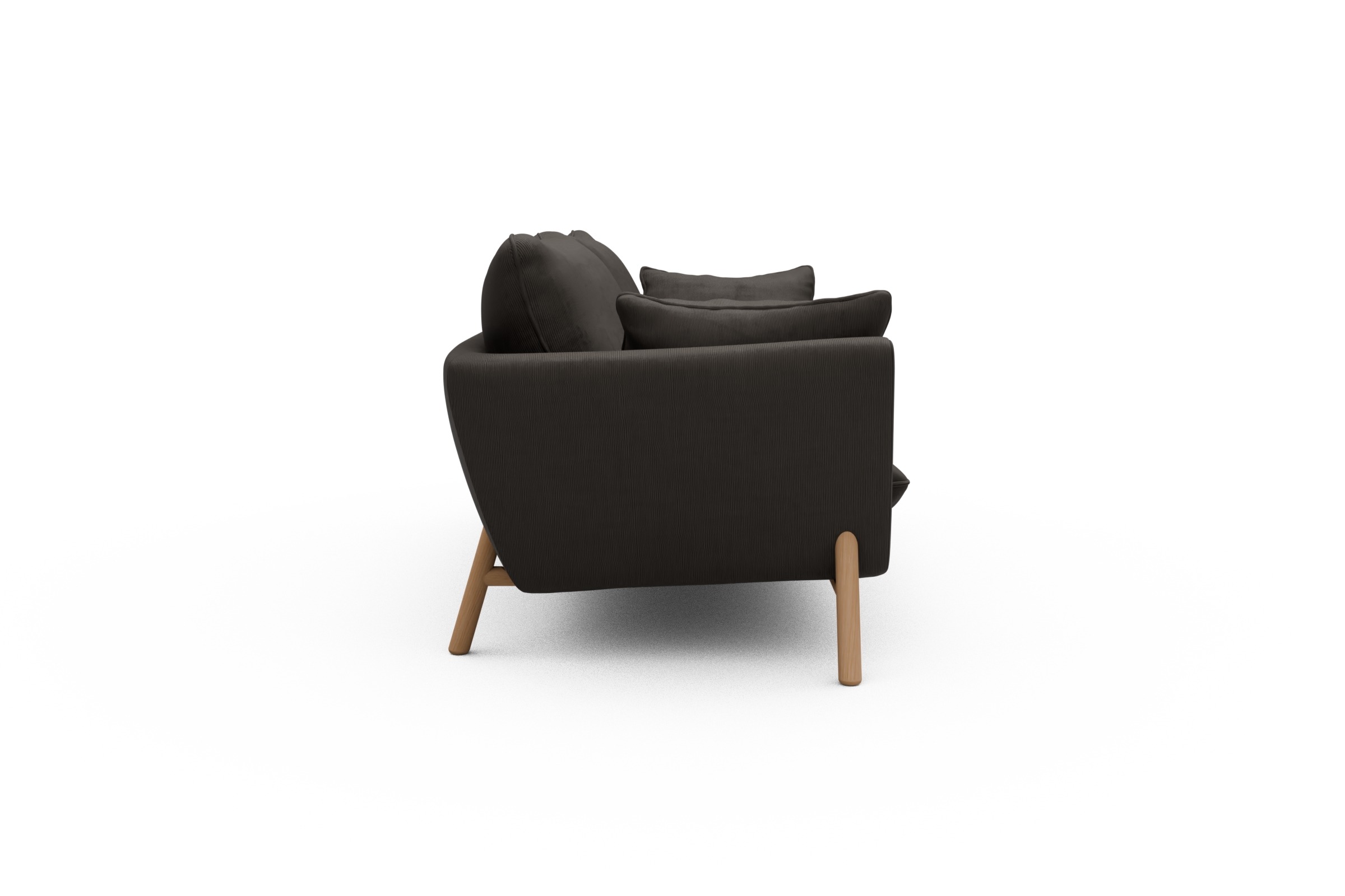 Sofa Emil 3-Sitzer Beinfarbe Eiche Natur Cordufine-Taupe